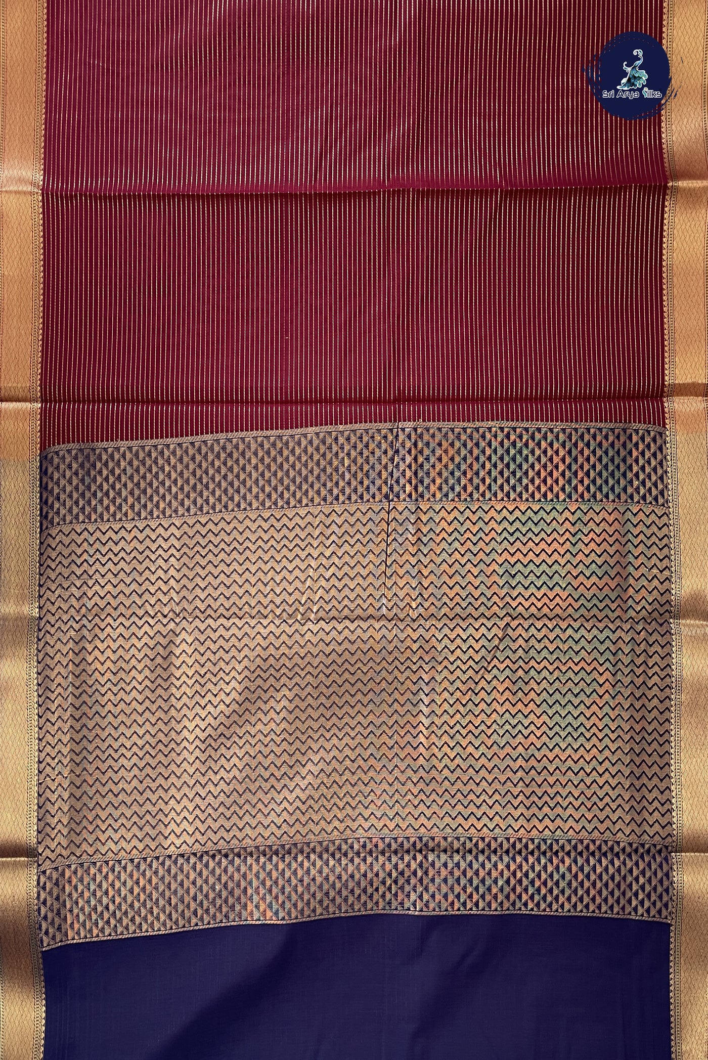 Arakku Madisar Semi Silk Cotton Saree With Vaira Oosi Pattern