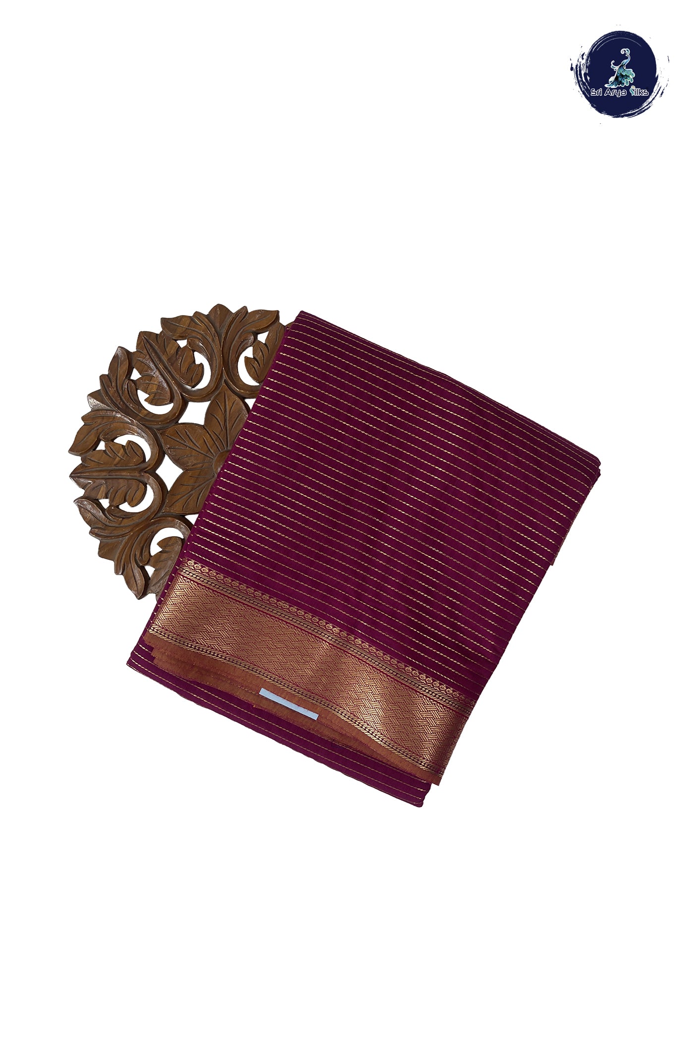 Pinkish Maroon Madisar Semi Silk Cotton Saree With Vaira Oosi Pattern