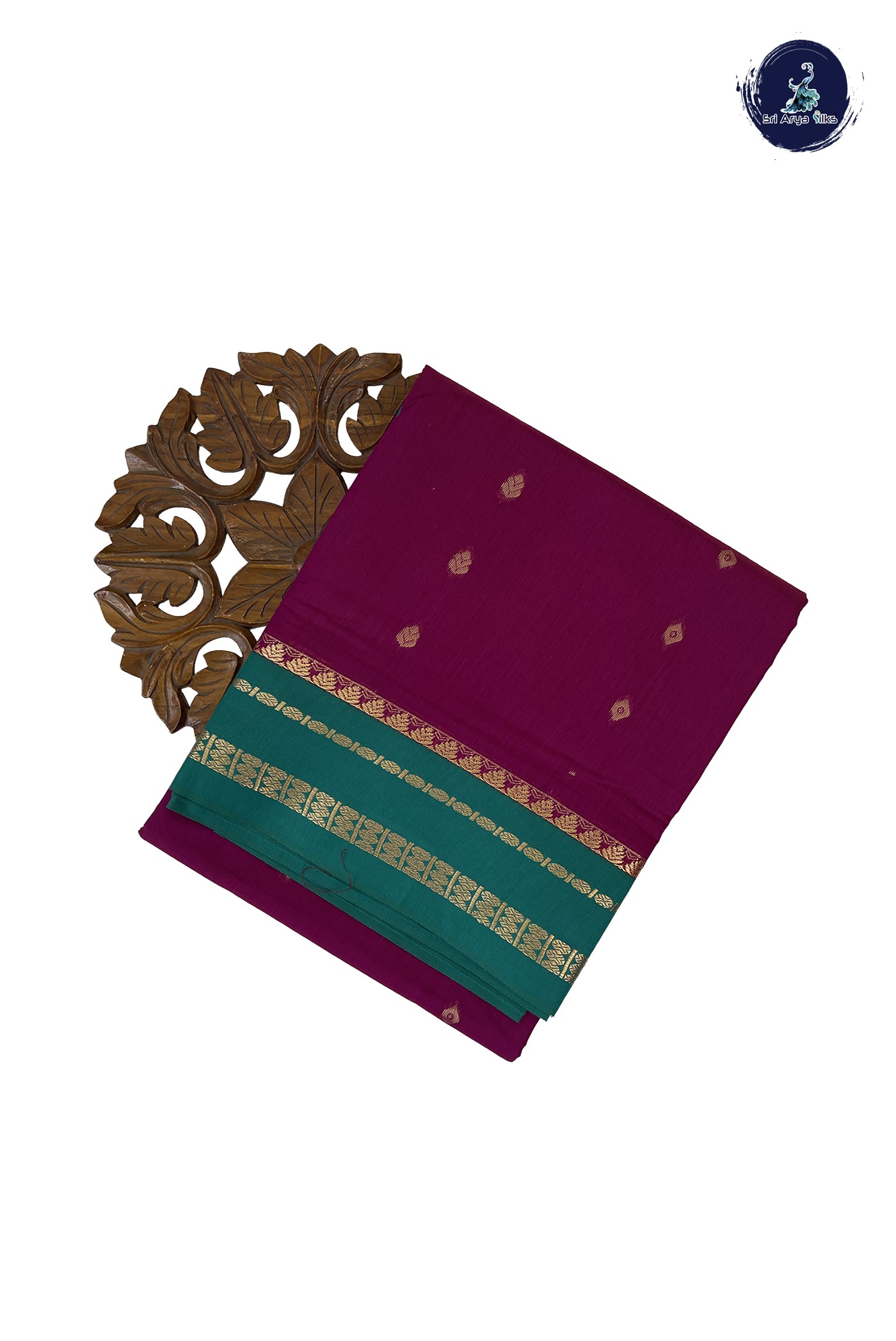 Magenta Madisar Semi Silk Cotton Saree With Zari Buttas Pattern
