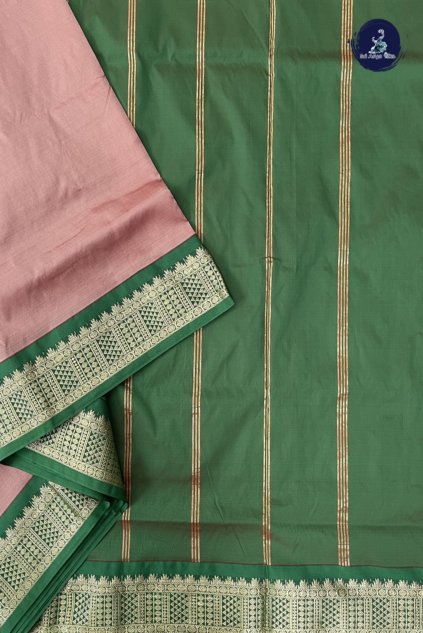 Pastel Shade Madisar Semi Silk Saree With Plain Pattern
