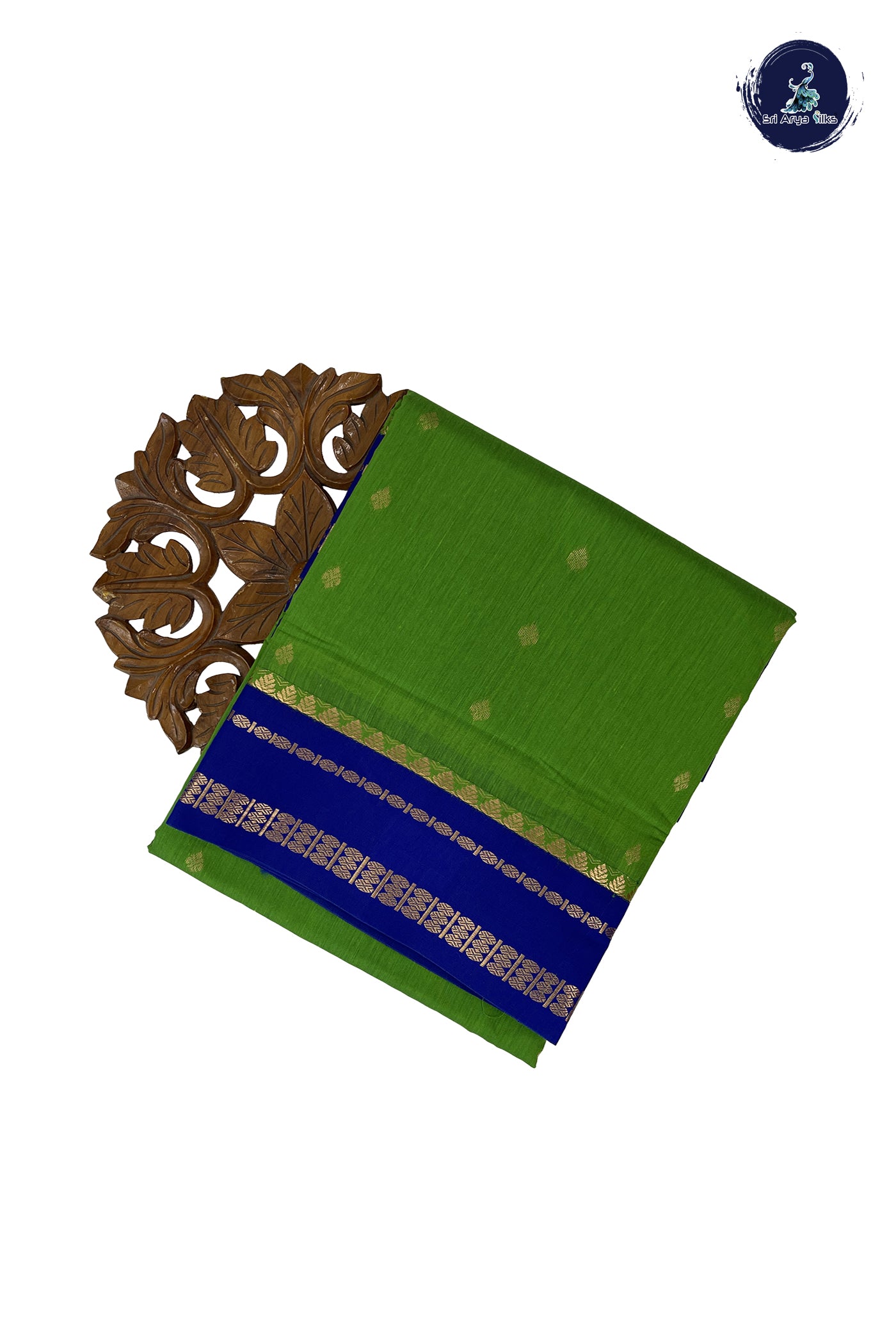 Light Green Madisar Semi Silk Cotton Saree With Zari Buttas Pattern