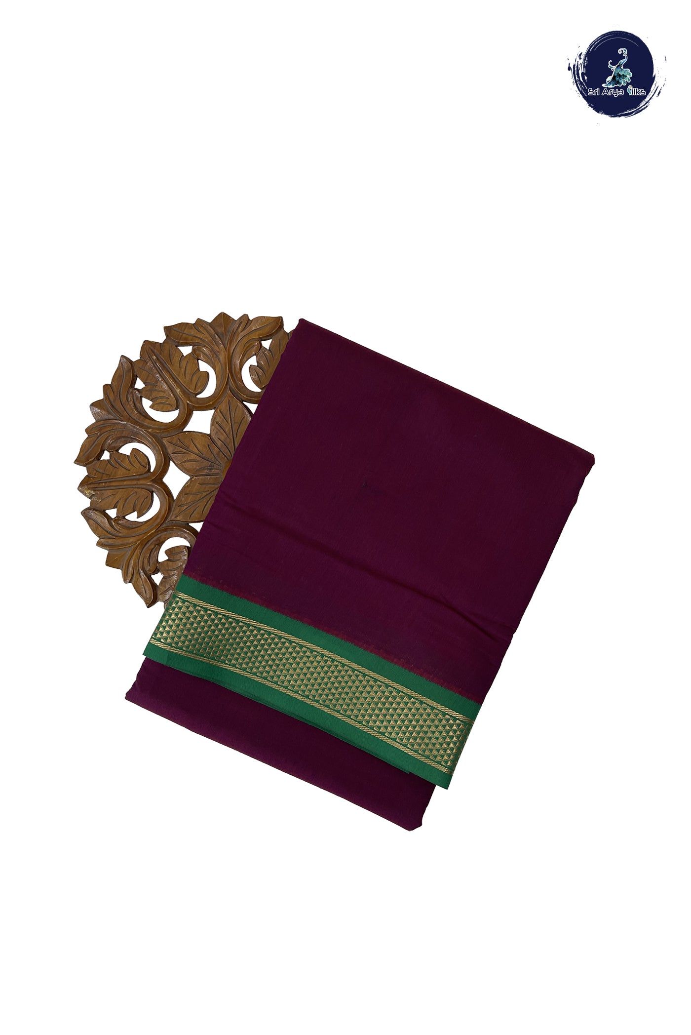Pinkish Maroon Madisar Semi Silk Cotton Saree With Plain Pattern