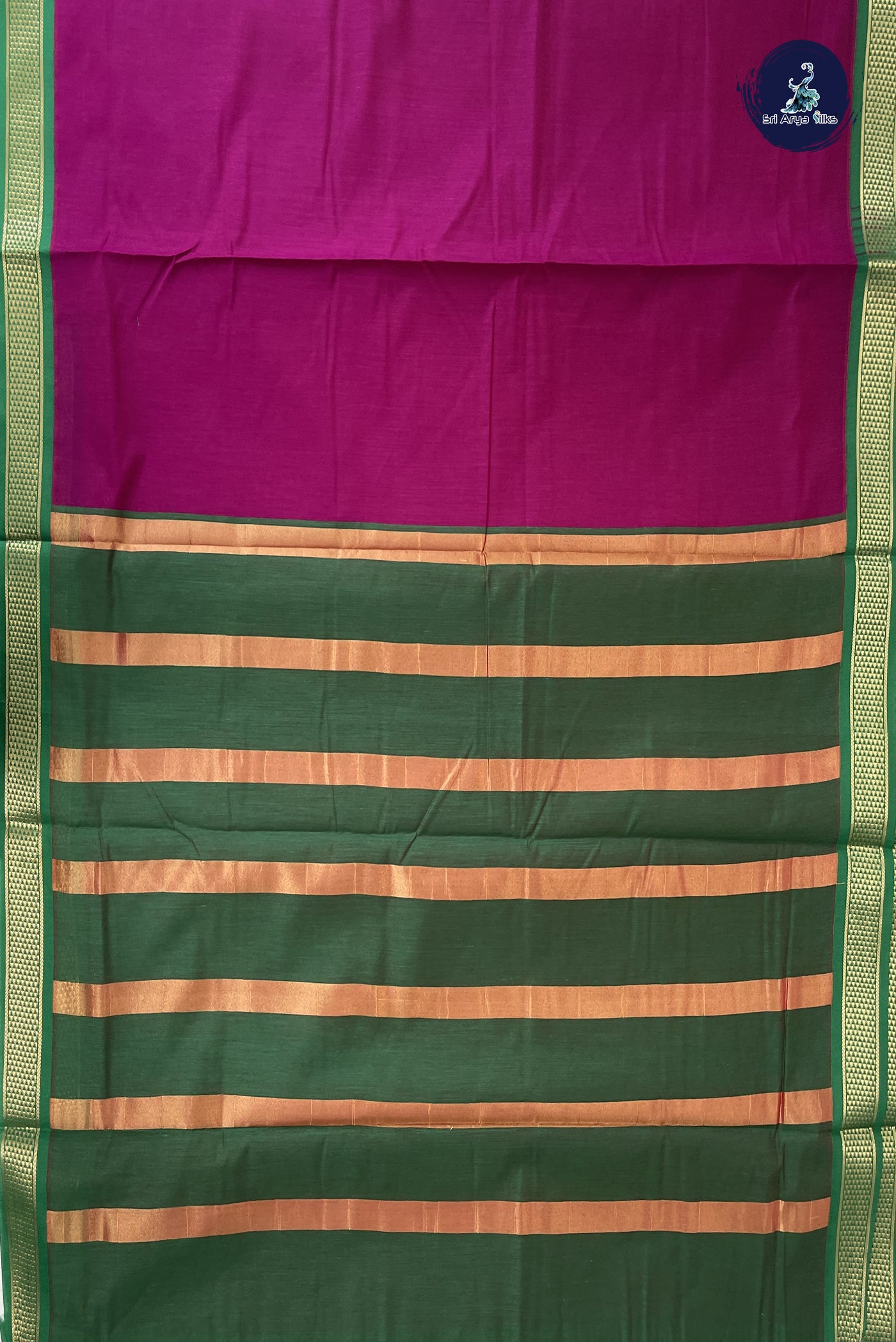 Burgundy Madisar Semi Silk Cotton Saree With Plain Pattern