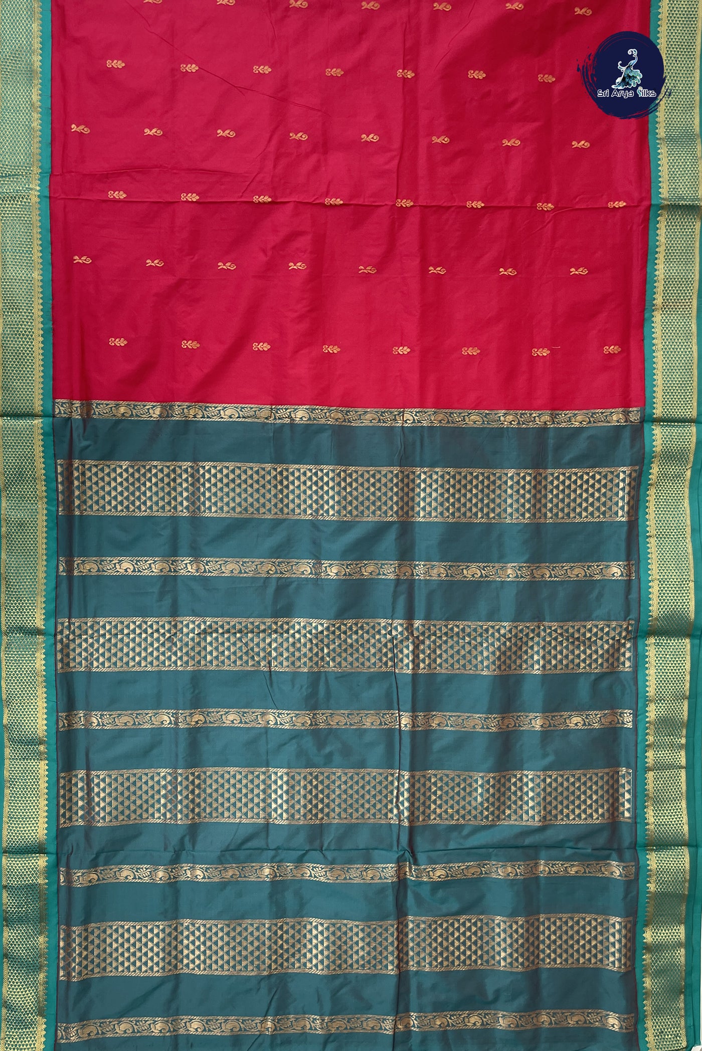 Reddish Pink Madisar Semi Silk Saree With Zari Buttas Pattern