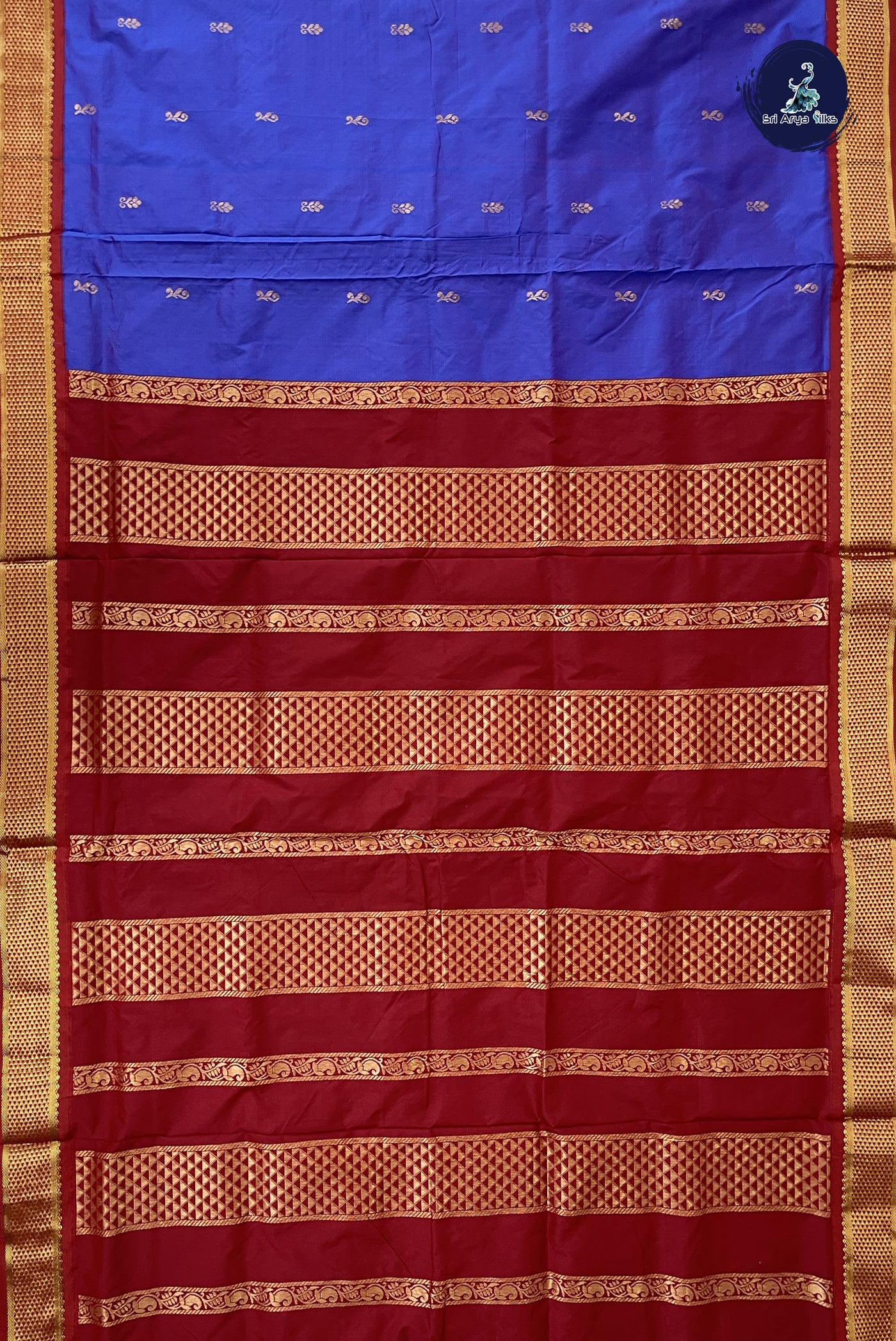 Lavender Madisar Semi Silk Saree With Zari Buttas Pattern