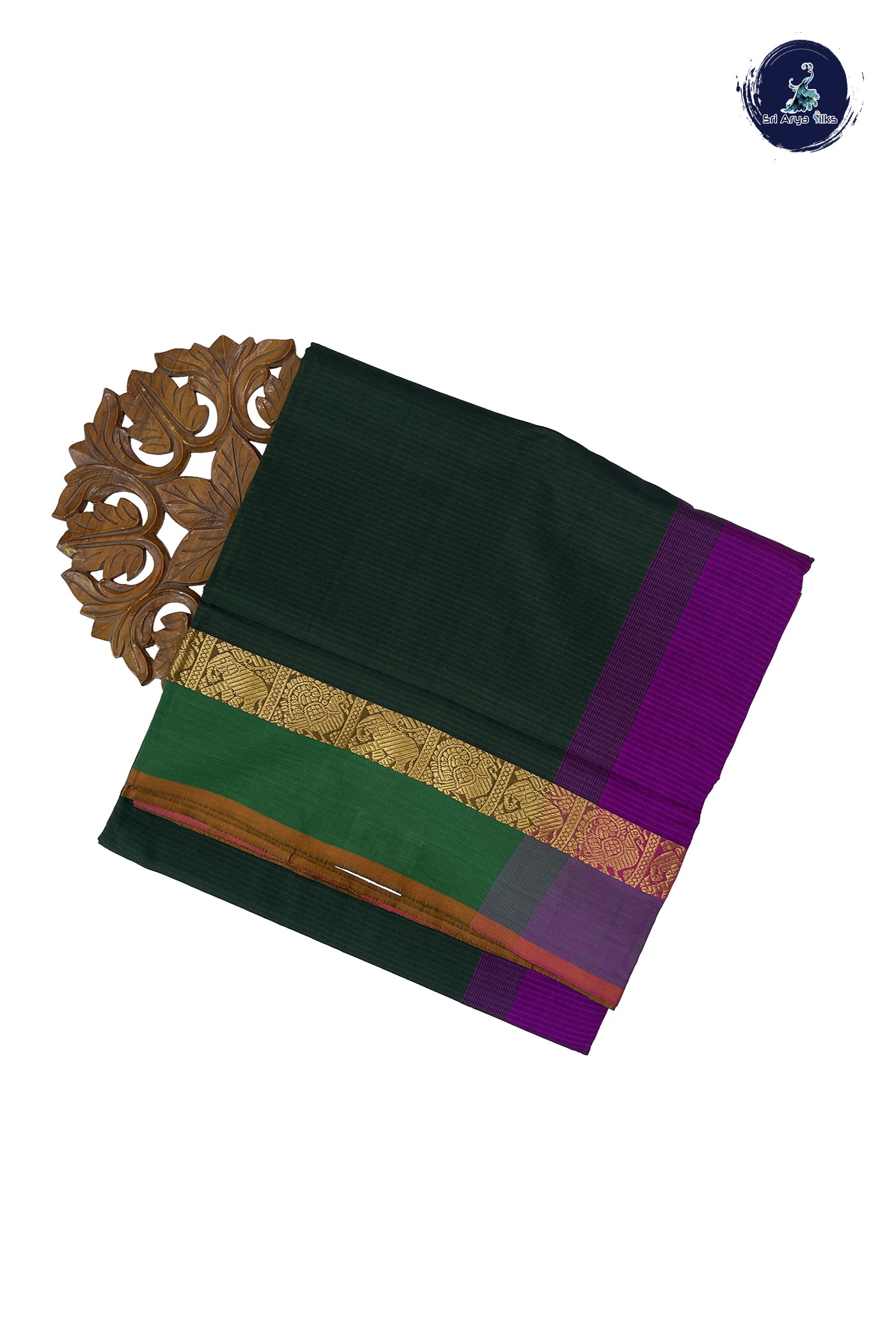 Teal Madisar Semi Silk Cotton Saree With Doria Lines Pattern