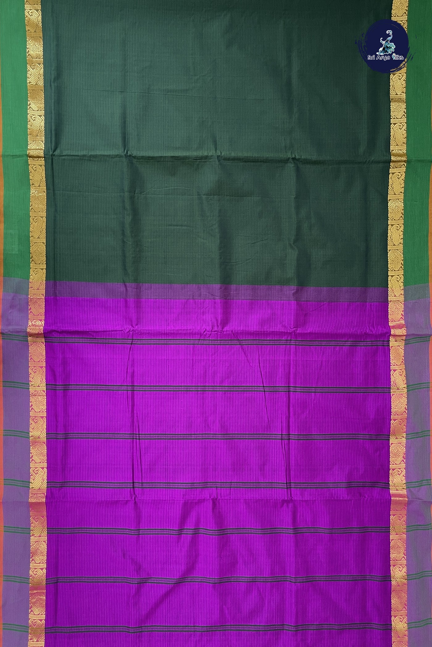 Teal Madisar Semi Silk Cotton Saree With Doria Lines Pattern