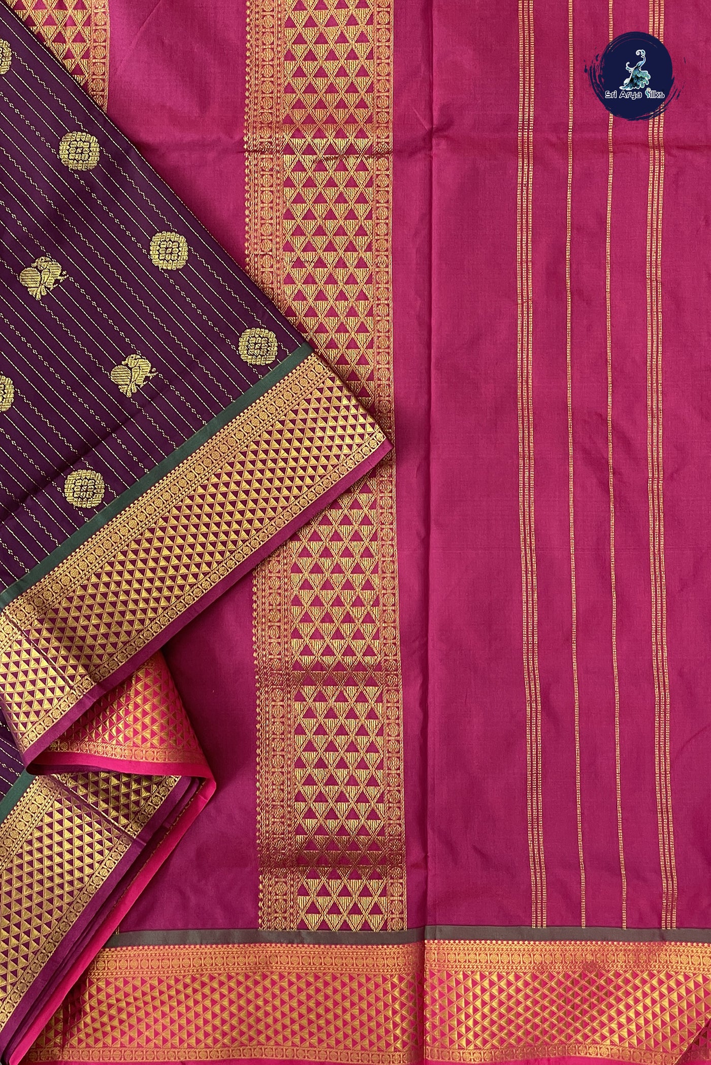 Snuf 10 Yards Semi Silk With Stripes Pattern