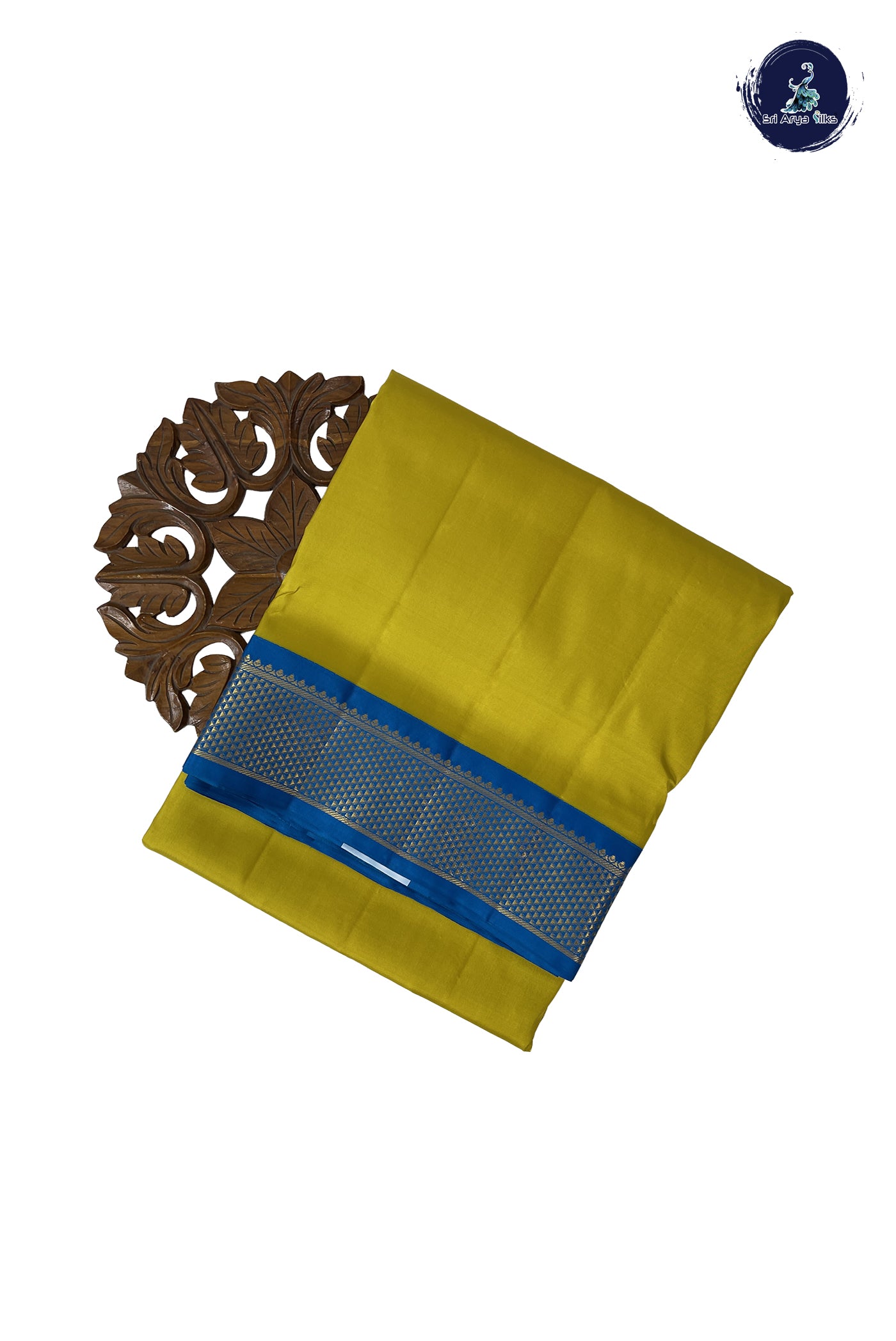 Lemon Yellow Madisar 10 Yards Silk Saree With Plain Pattern