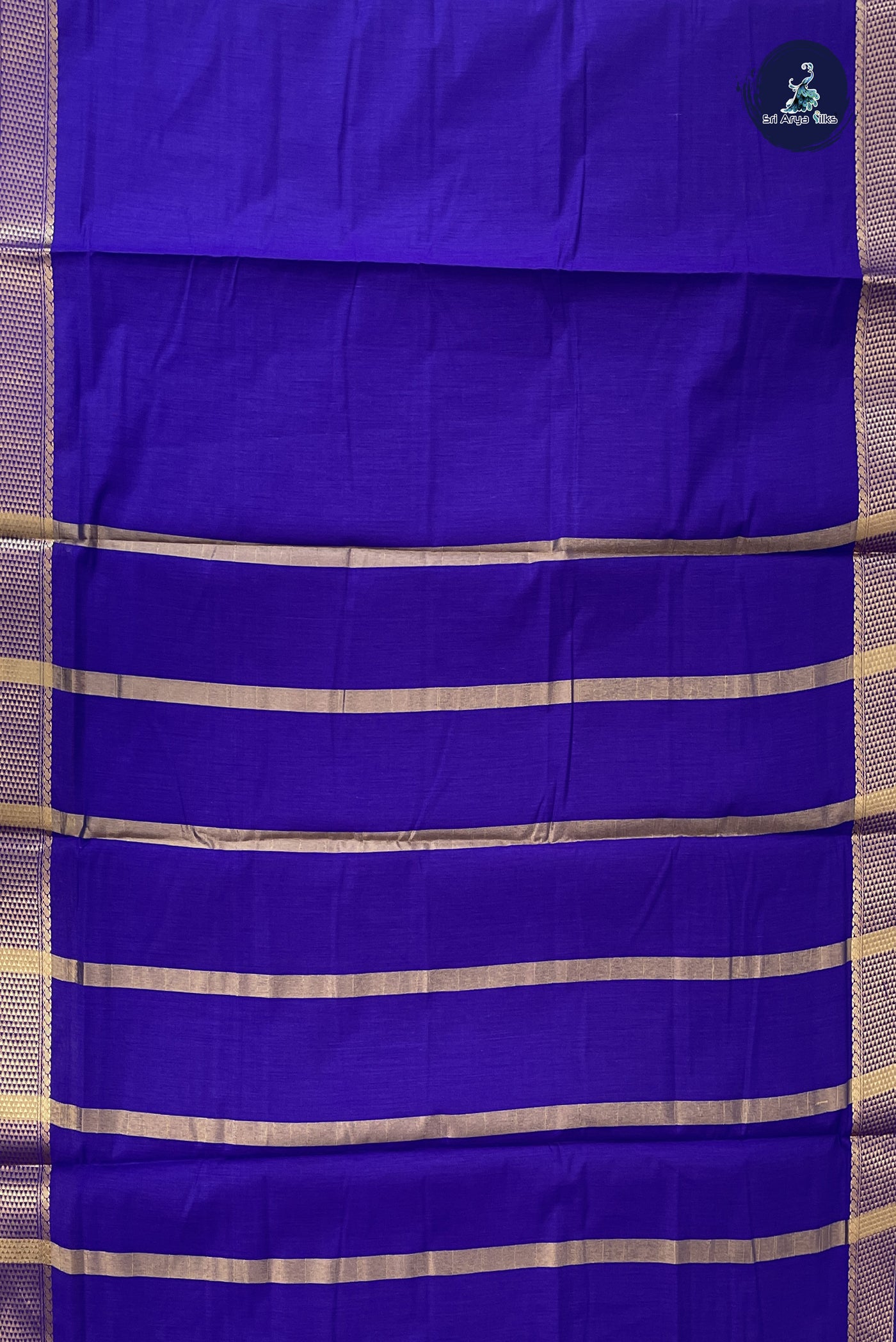 Violet Madisar Semi Silk Cotton Saree With Plain Pattern