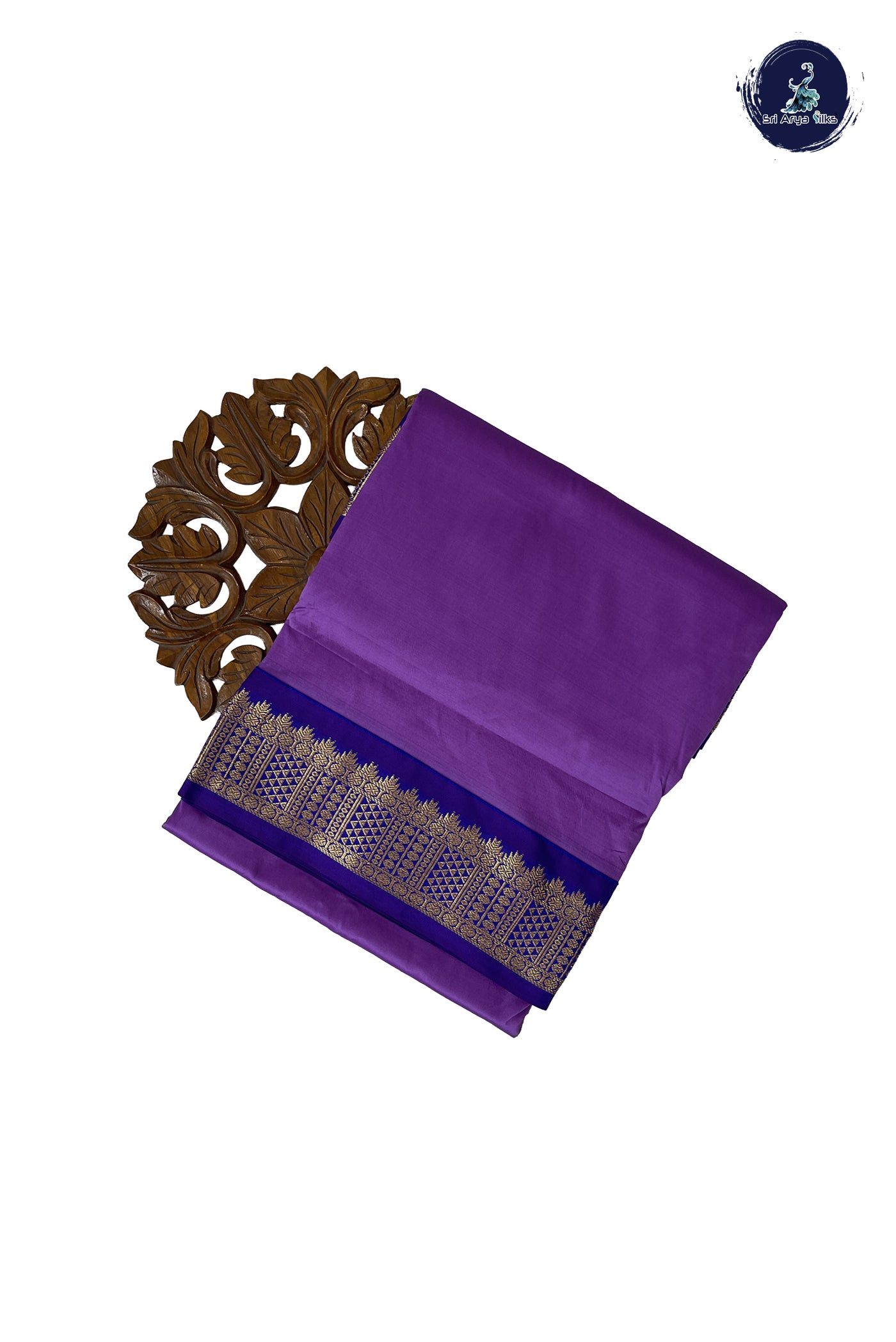 Lavender Madisar Semi Silk Saree With Plain Pattern