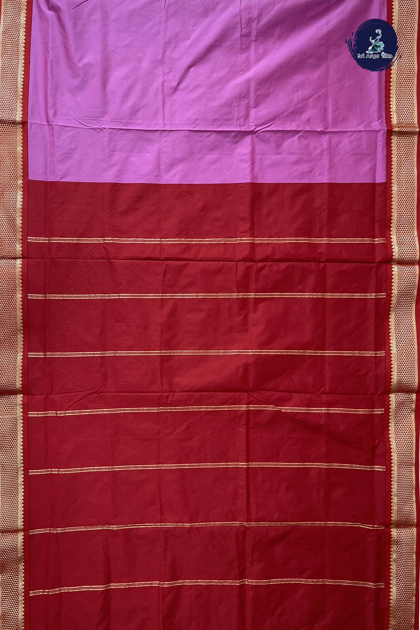 Pink Madisar Semi Silk Saree With Plain Pattern