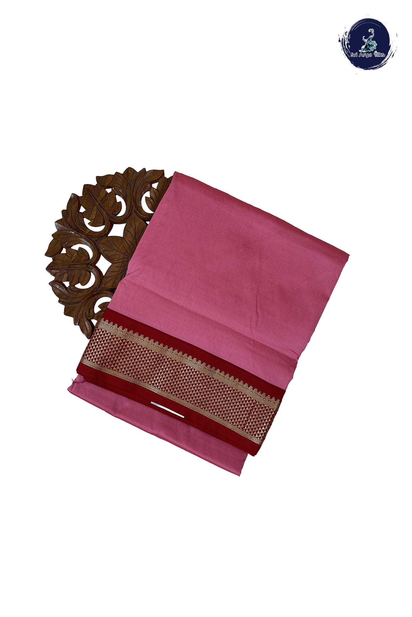 Pink Madisar Semi Silk Saree With Plain Pattern