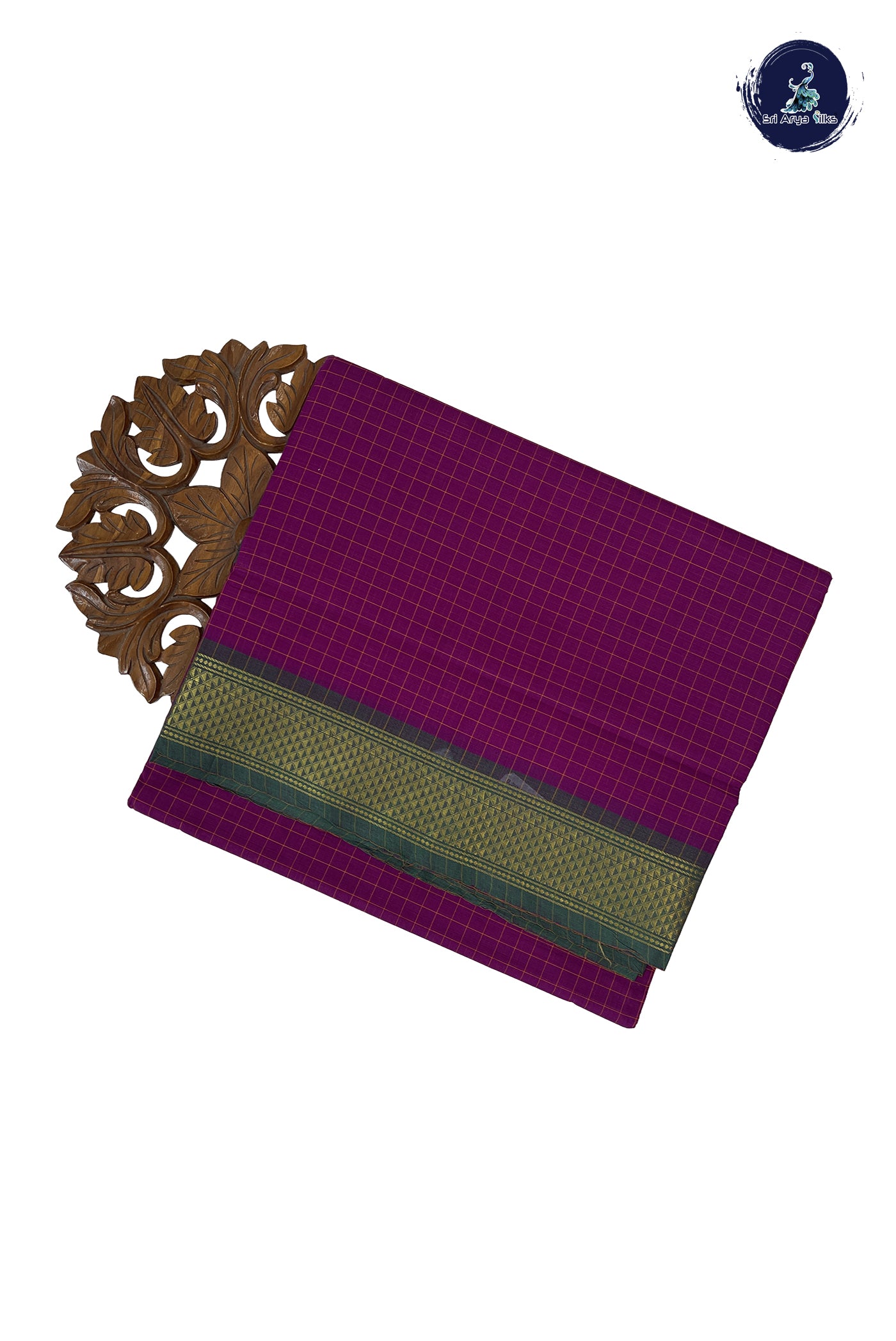 Vadamalli 10 Yards Madisar Cotton Saree With Checked Pattern