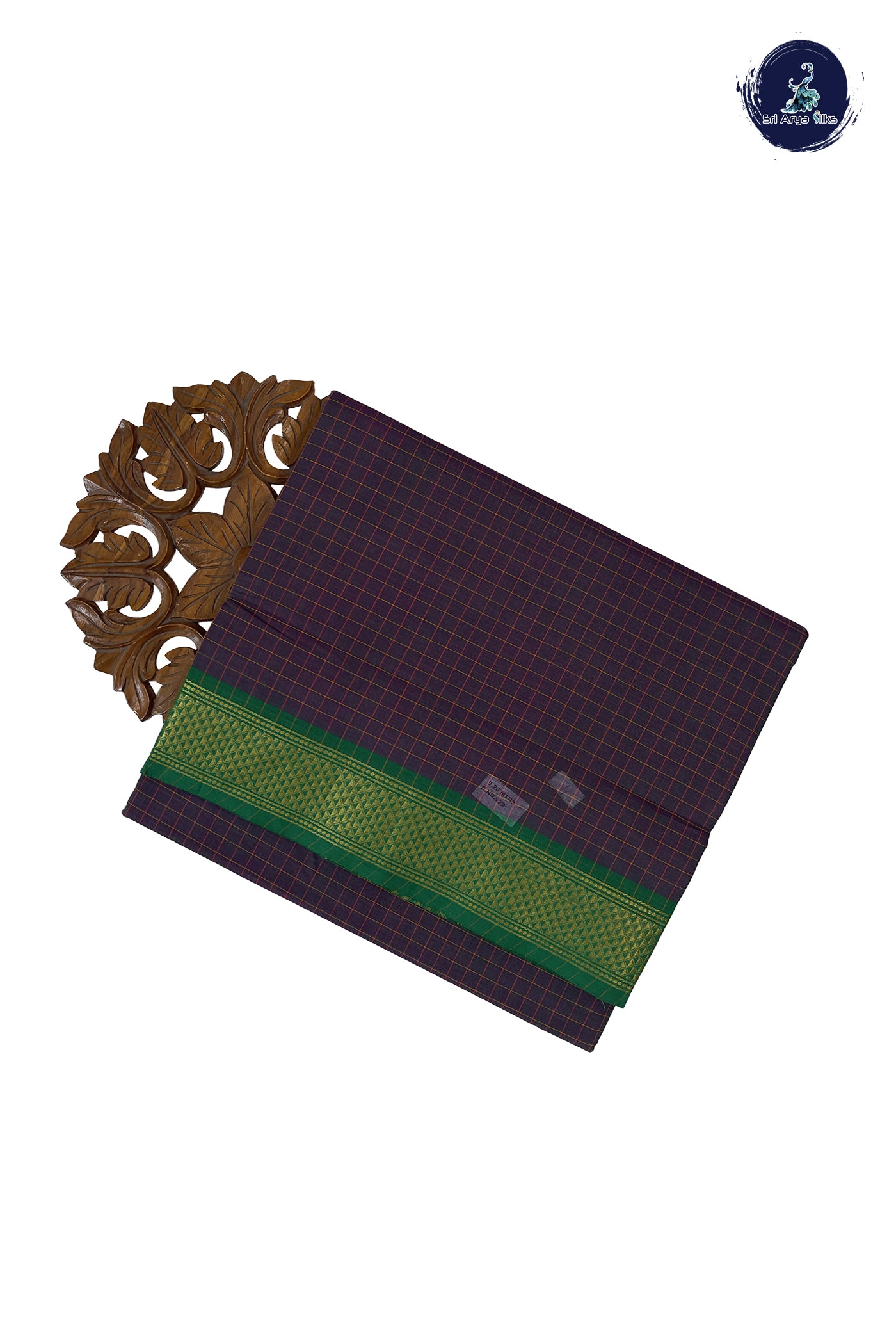 Dual Tone Grey 10 Yards Madisar Cotton Saree With Checked Pattern
