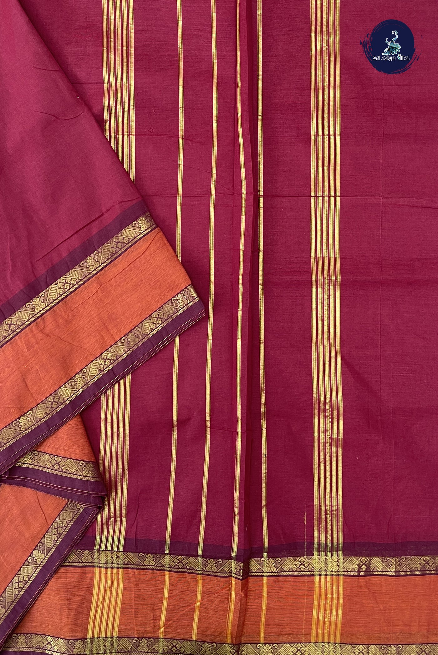 Arakku 10 Yards Madisar Cotton Saree With Plain Pattern