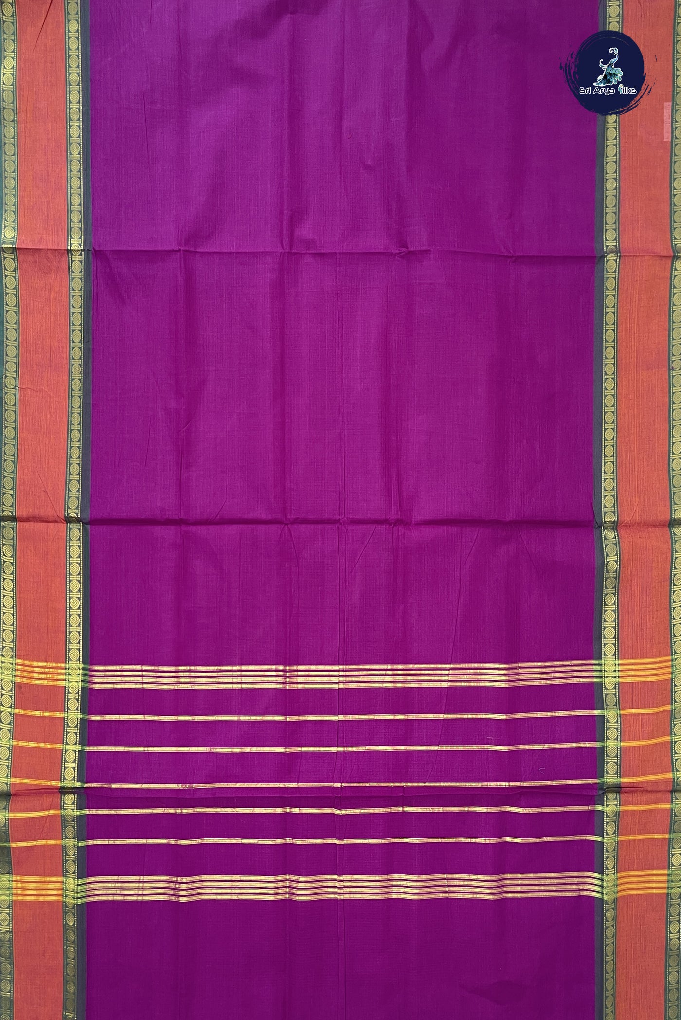Vadamalli 10 Yards Madisar Cotton Saree With Plain Pattern