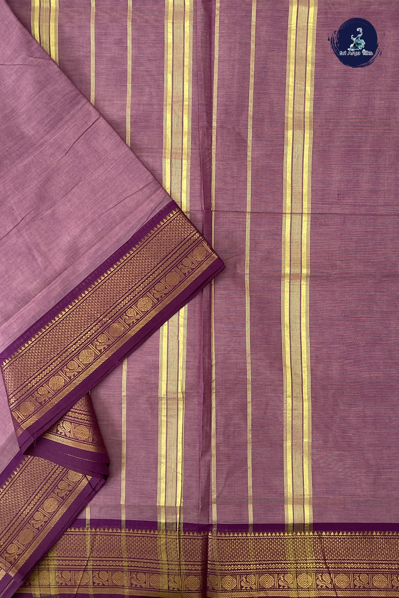 Pastel Shade 10 Yards Madisar Cotton Saree With Plain Pattern