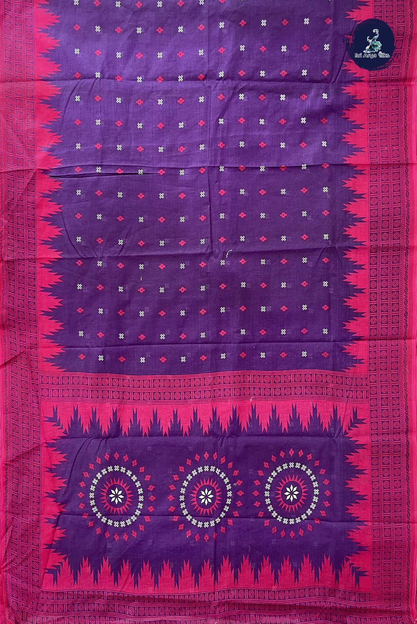 Purple 10.5 Yards Madisar Saree With Printed Pattern