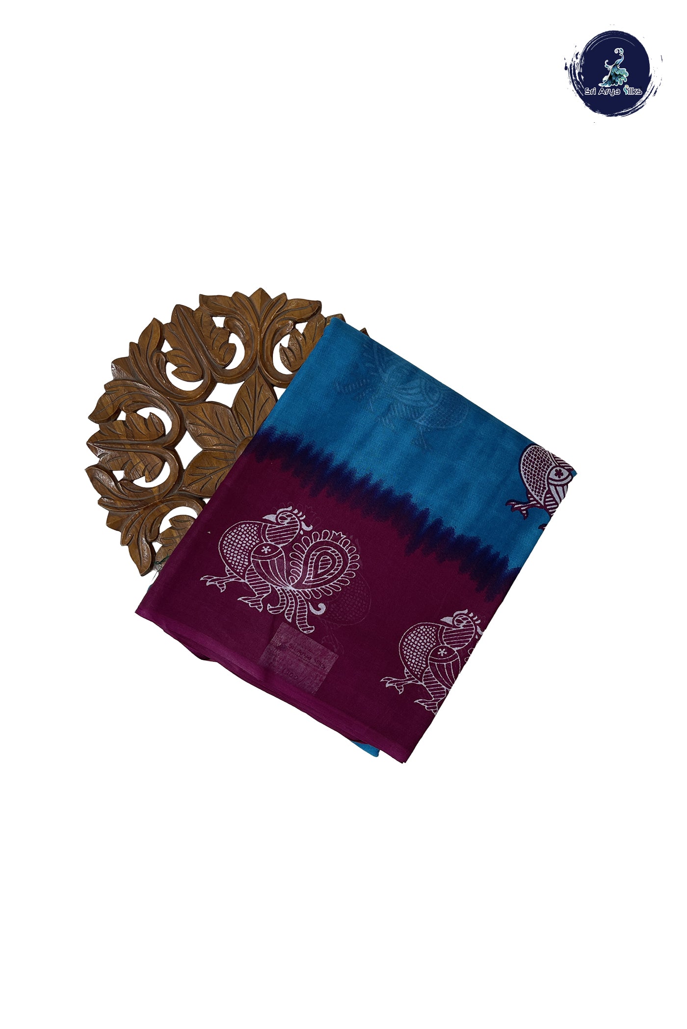 Blue 10.5 Yards Madisar Saree With Printed Pattern