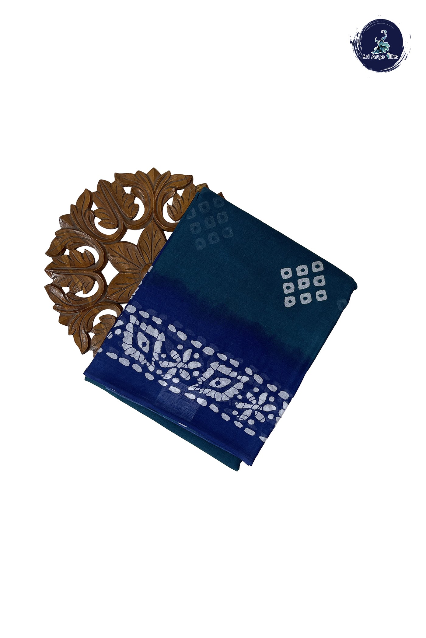 Blue 10.5 Yards Madisar Saree With Printed Pattern