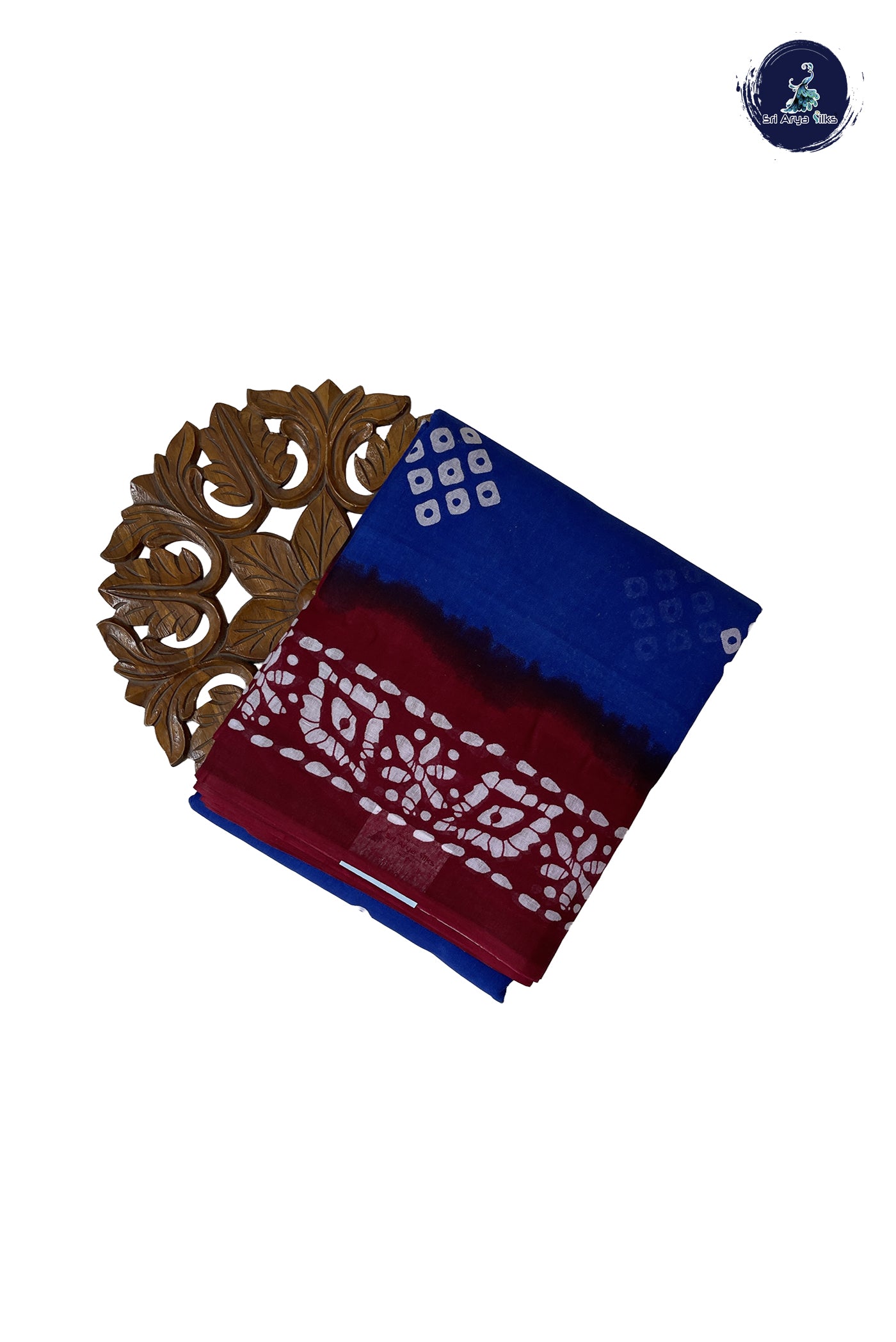 Royal Blue 10.5 Yards Madisar Saree With Printed Pattern