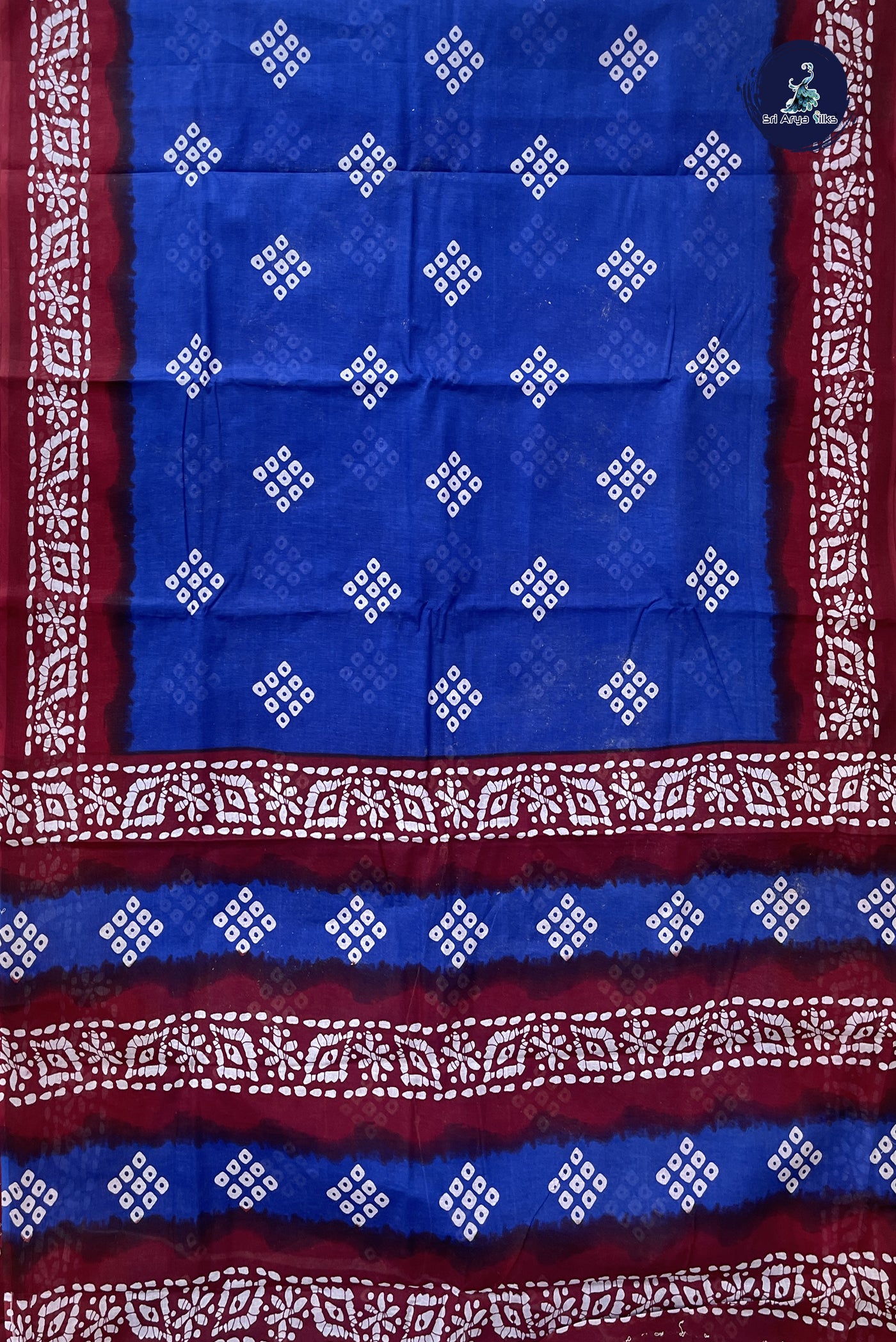 Royal Blue 10.5 Yards Madisar Saree With Printed Pattern
