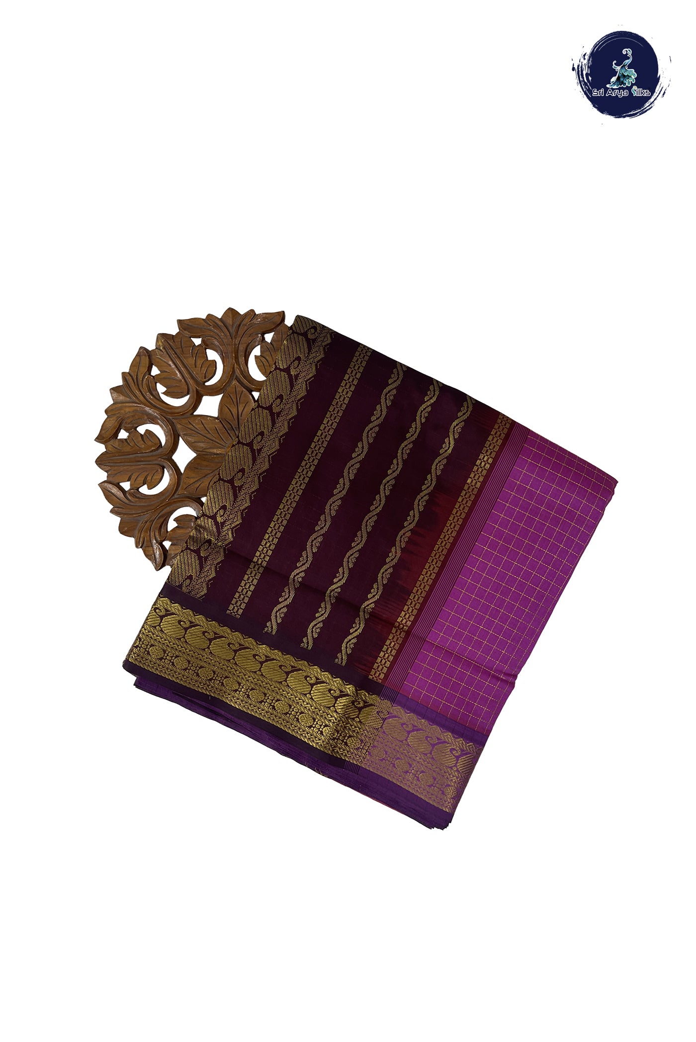 Onion Pink Madisar Semi Silk Cotton Saree With Zari Checked Pattern
