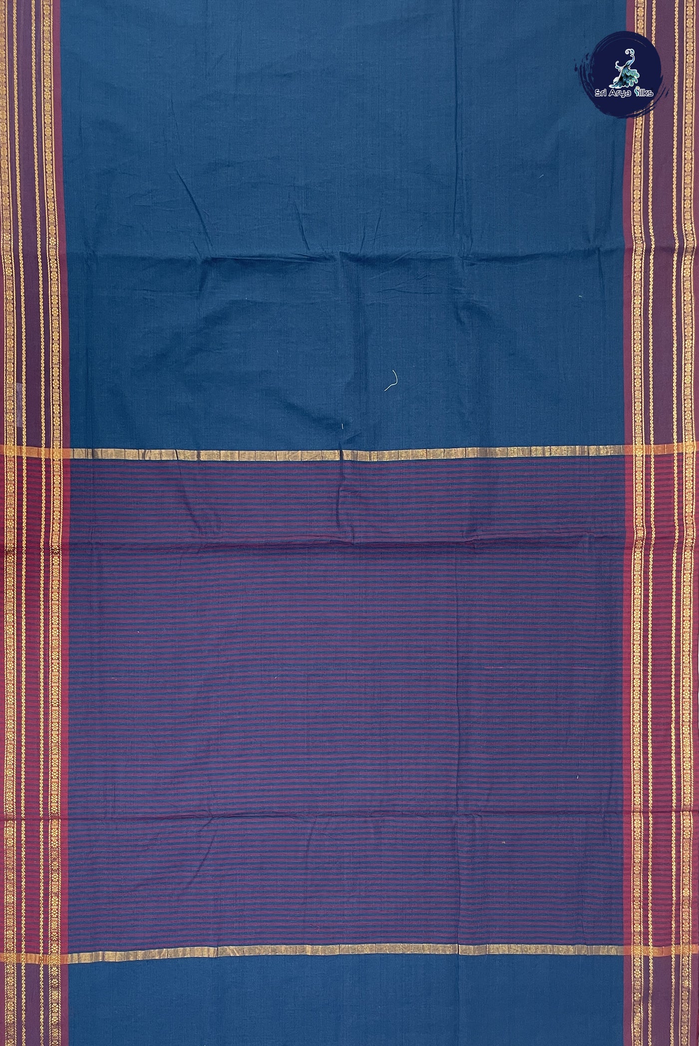Greenish Blue 10.5 Yards Madisar Saree With Plain Pattern