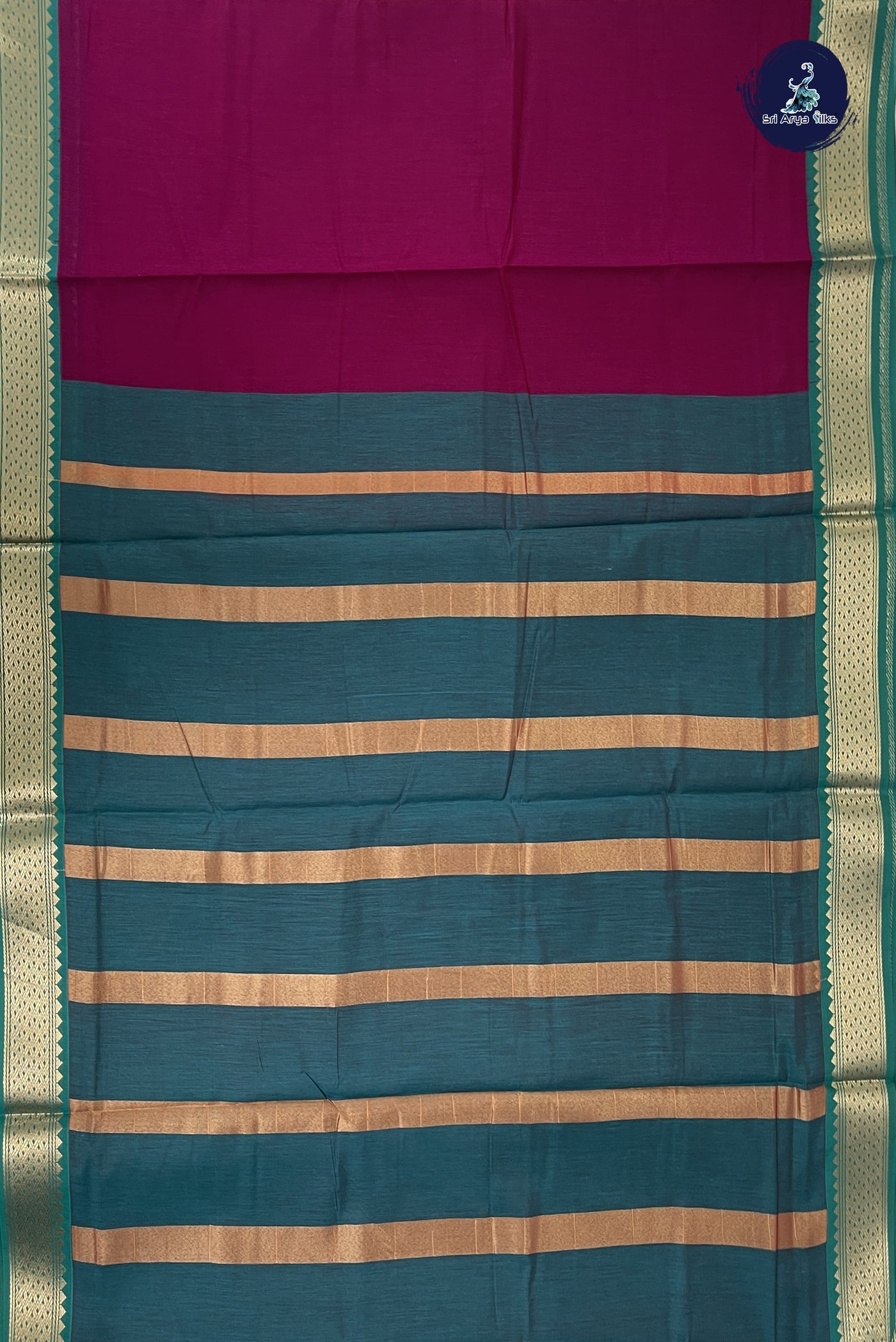 BeetRoot Shade Madisar Semi Silk Cotton Saree With Plain Pattern