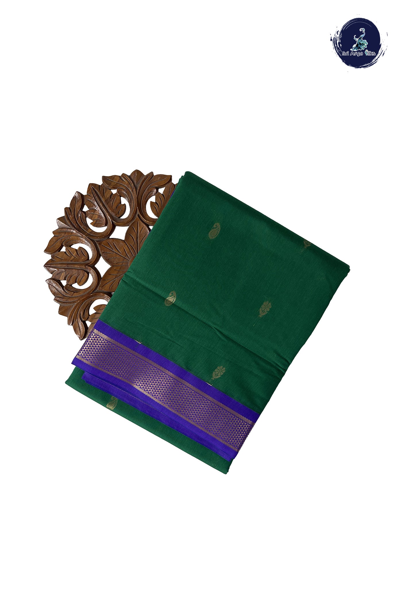 Green Madisar Semi Silk Cotton Saree With Zari Buttas Pattern