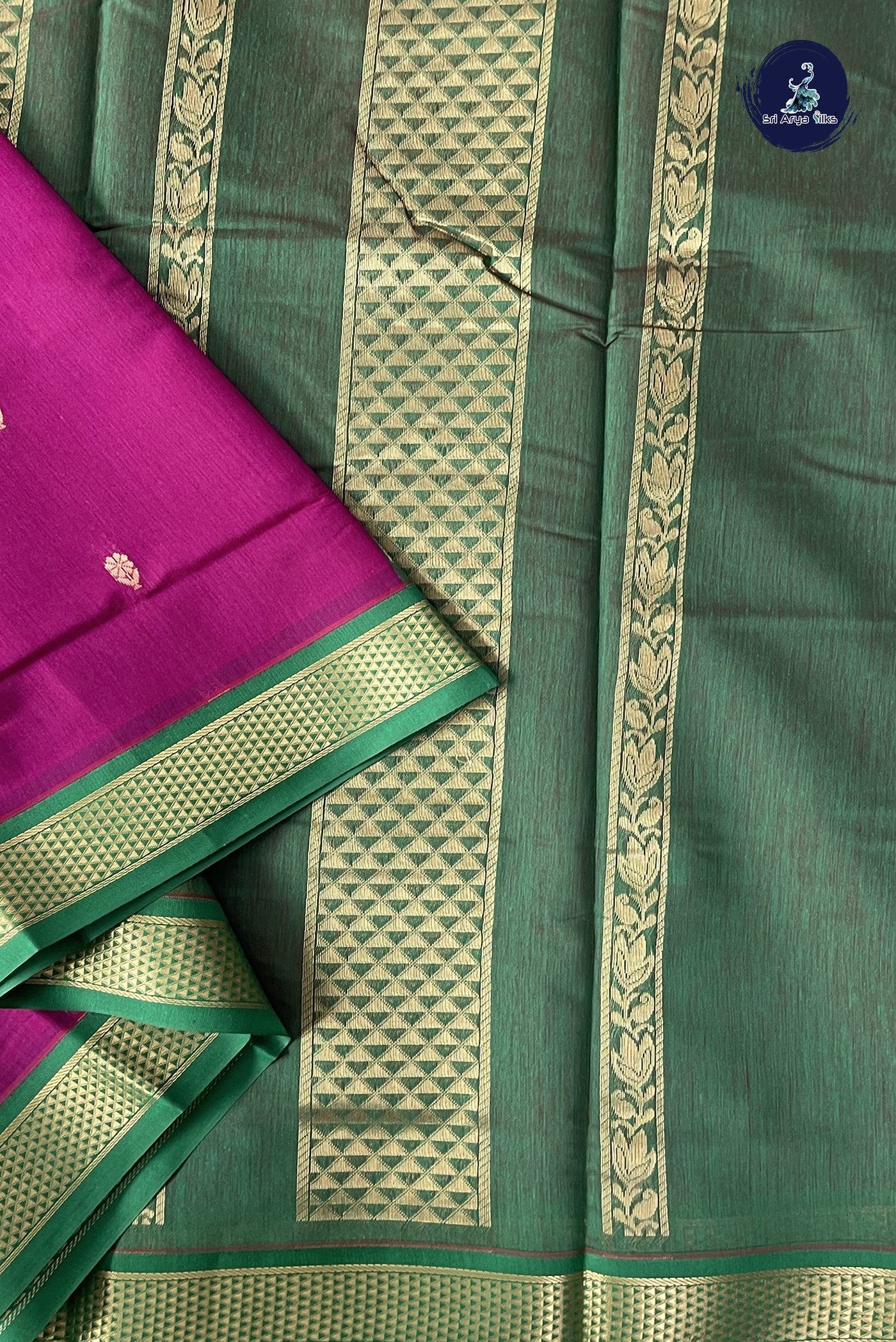 Burgundy Madisar Semi Silk Cotton Saree With Zari Buttas Pattern