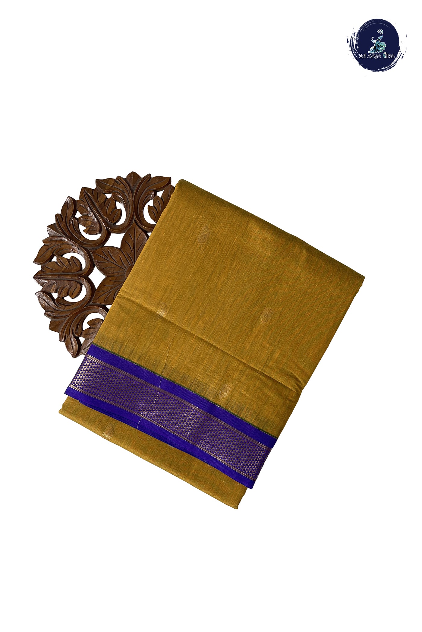 Yellow Madisar Semi Silk Cotton Saree With Zari Buttas Pattern