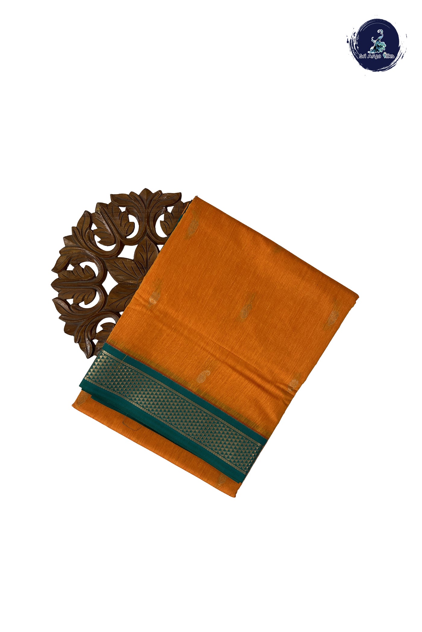 Mango Yellow Madisar Semi Silk Cotton Saree With Zari Buttas Pattern
