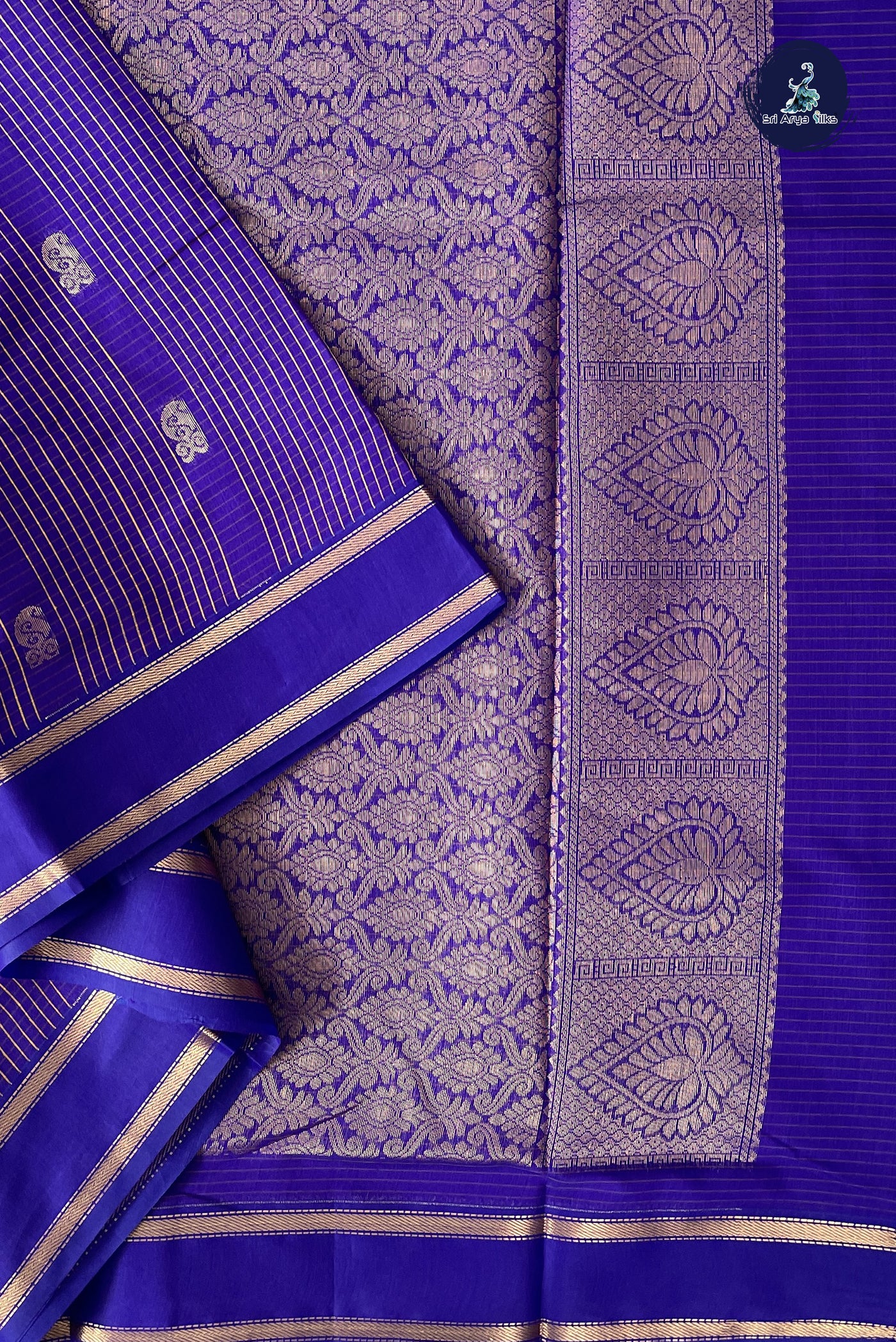 Violet Madisar Semi Silk Cotton Saree With Checked Pattern