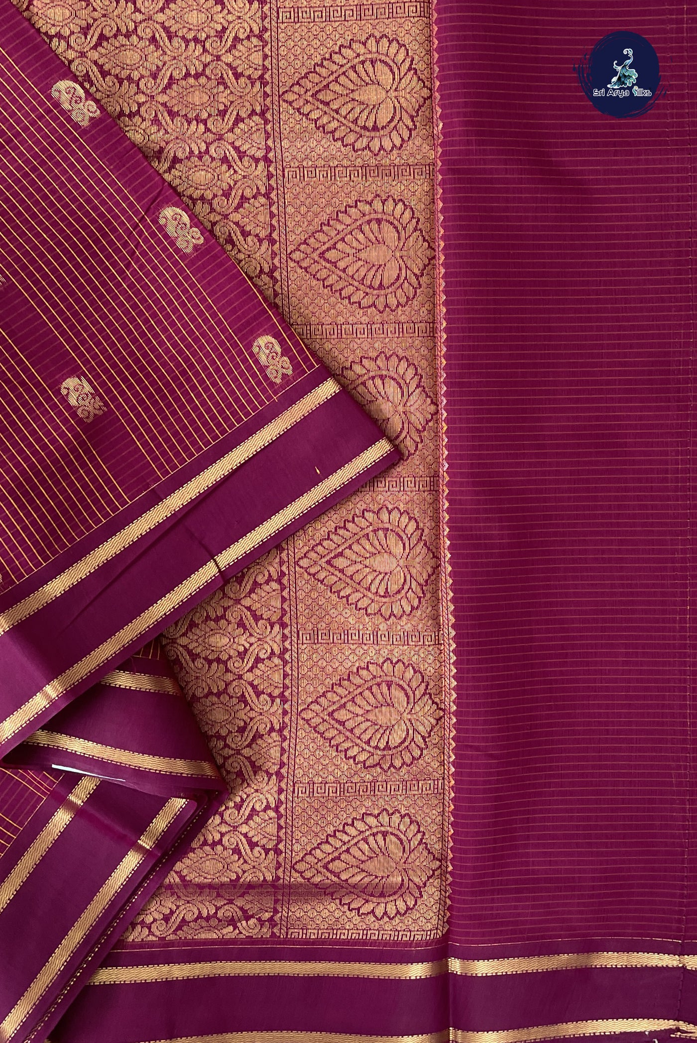 Burgundy Madisar Semi Silk Cotton Saree With Checked Pattern