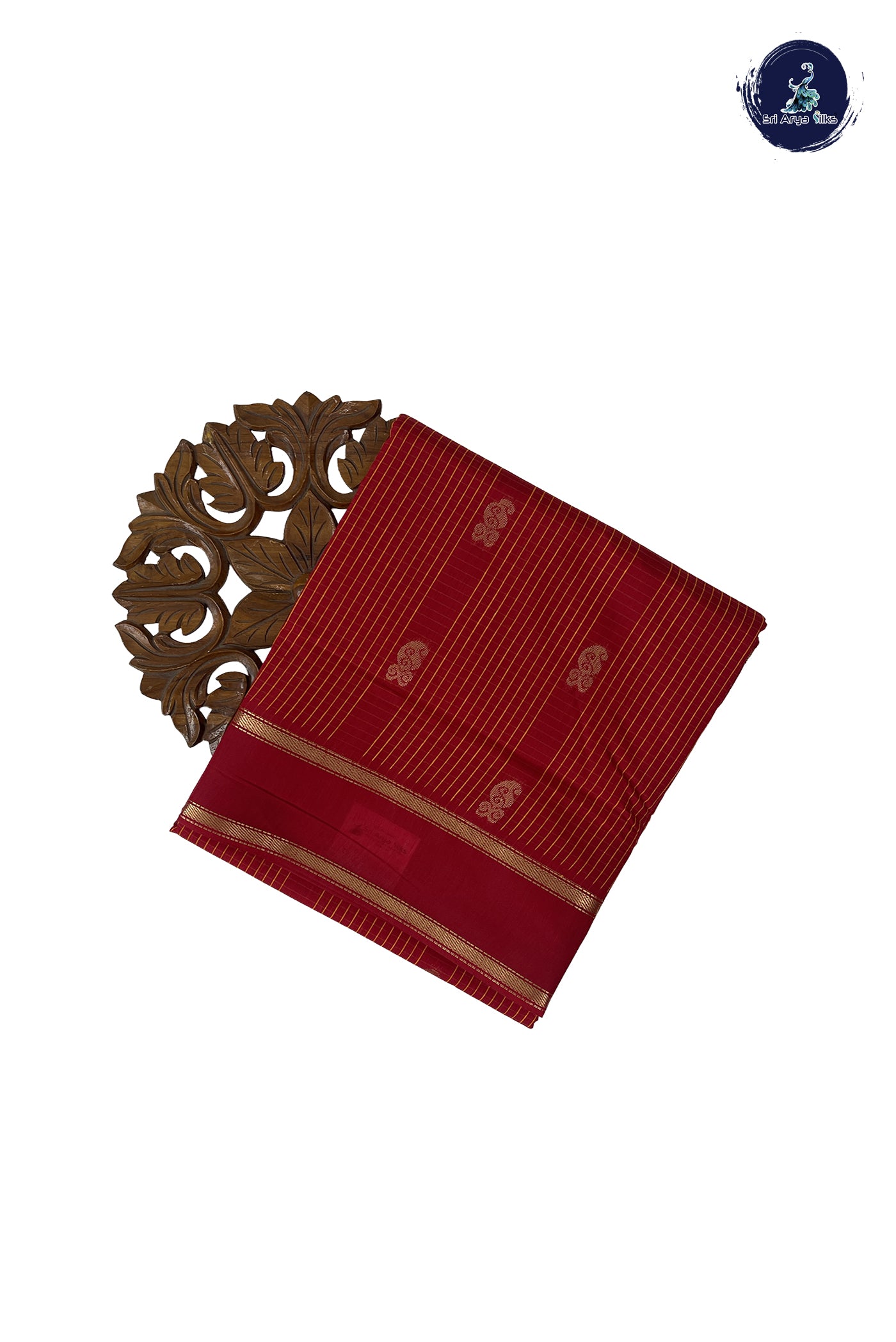 Red Madisar Semi Silk Cotton Saree With Checked Pattern