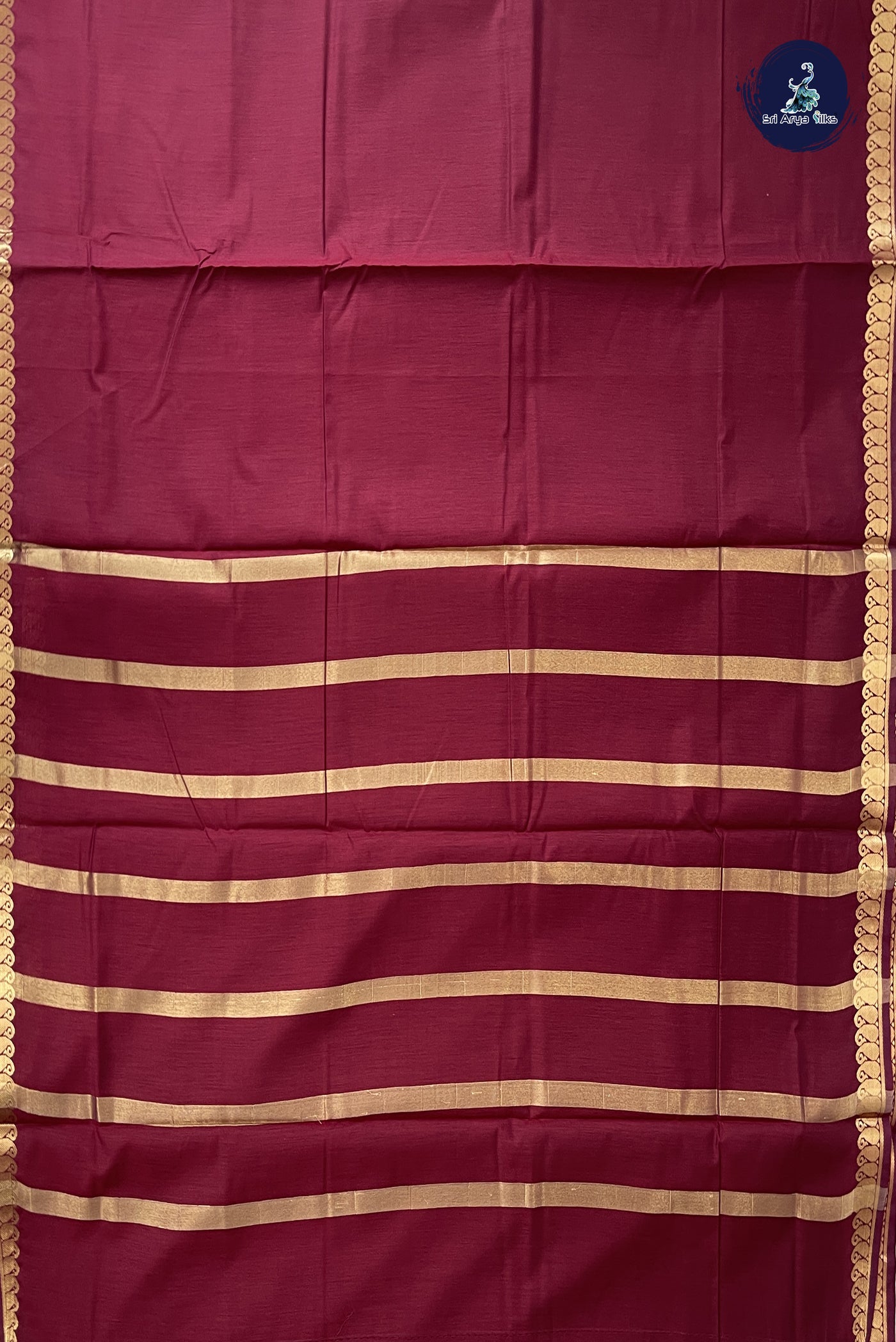Arakku Madisar Semi Silk Cotton Saree With Plain Pattern