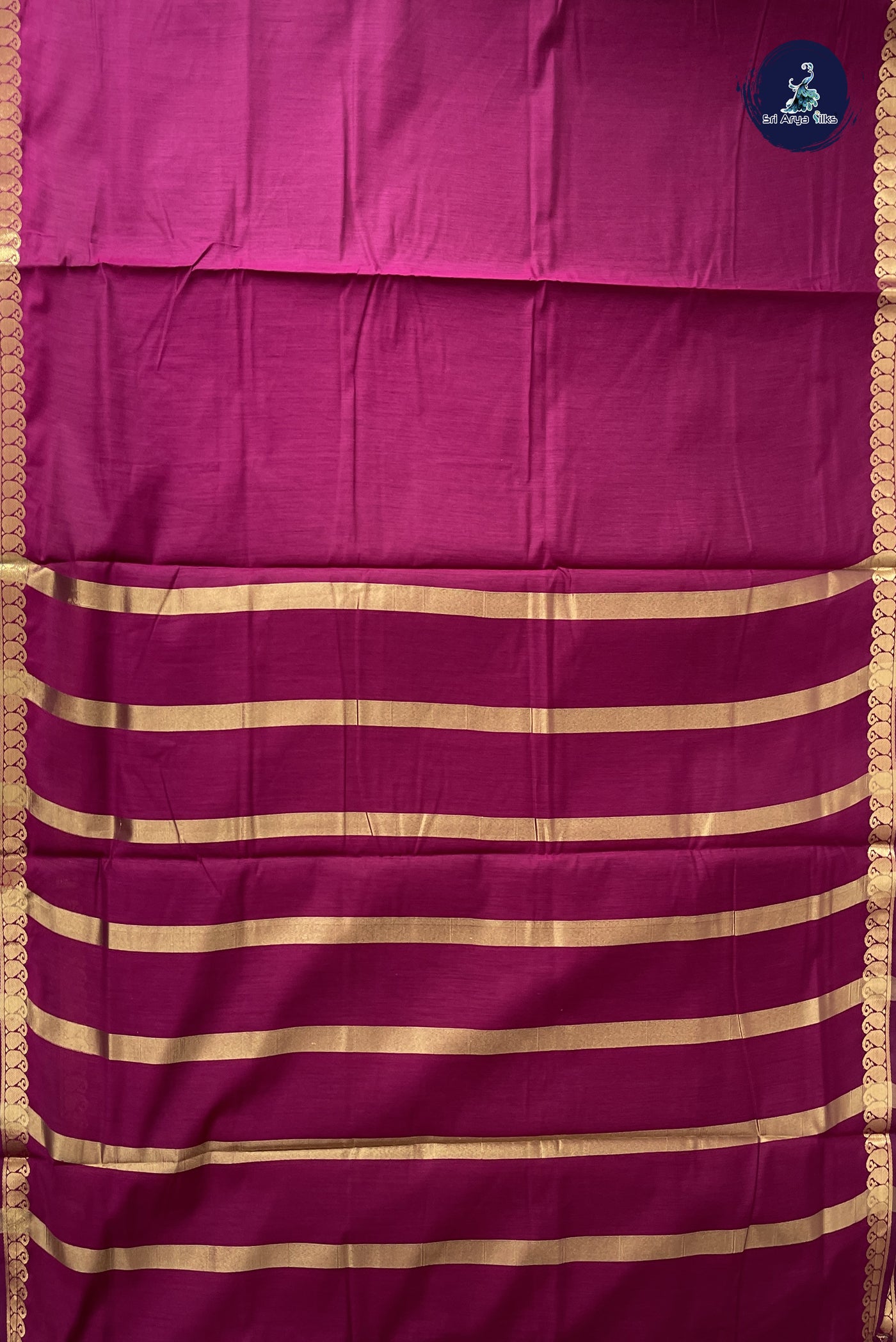 BeetRoot Shade Madisar Semi Silk Cotton Saree With Plain Pattern