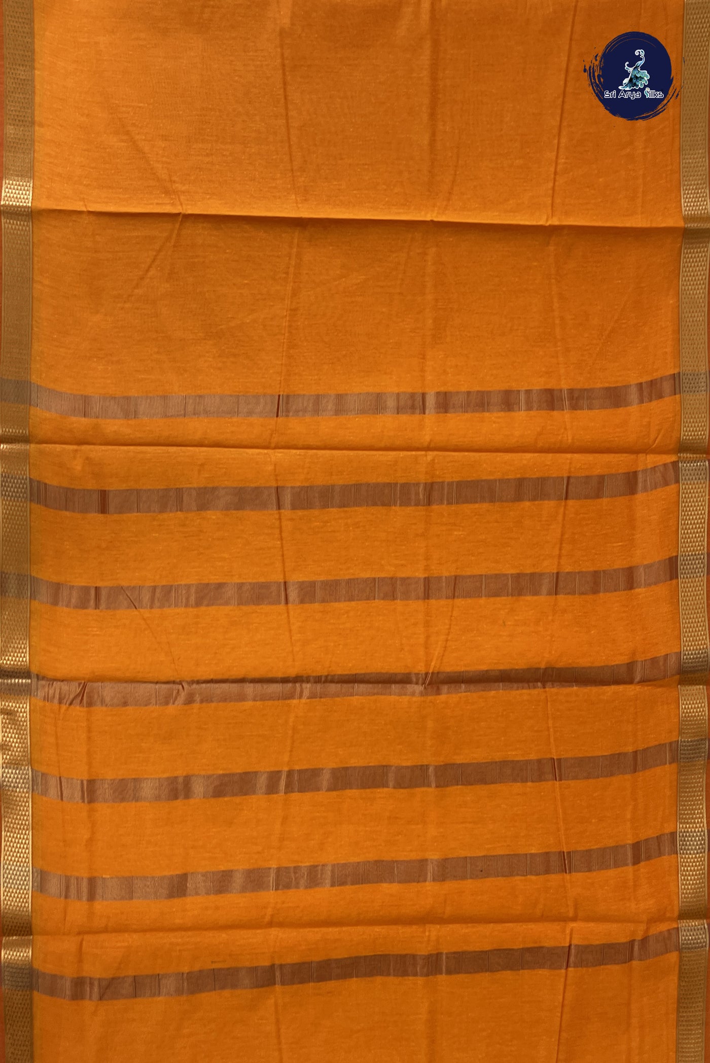 Yellow Madisar Semi Silk Cotton Saree With Plain Pattern