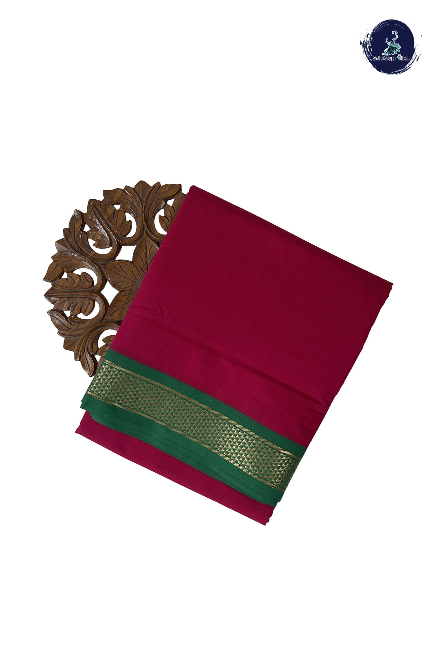 Pink Madisar Semi Silk Cotton Saree With Plain Pattern