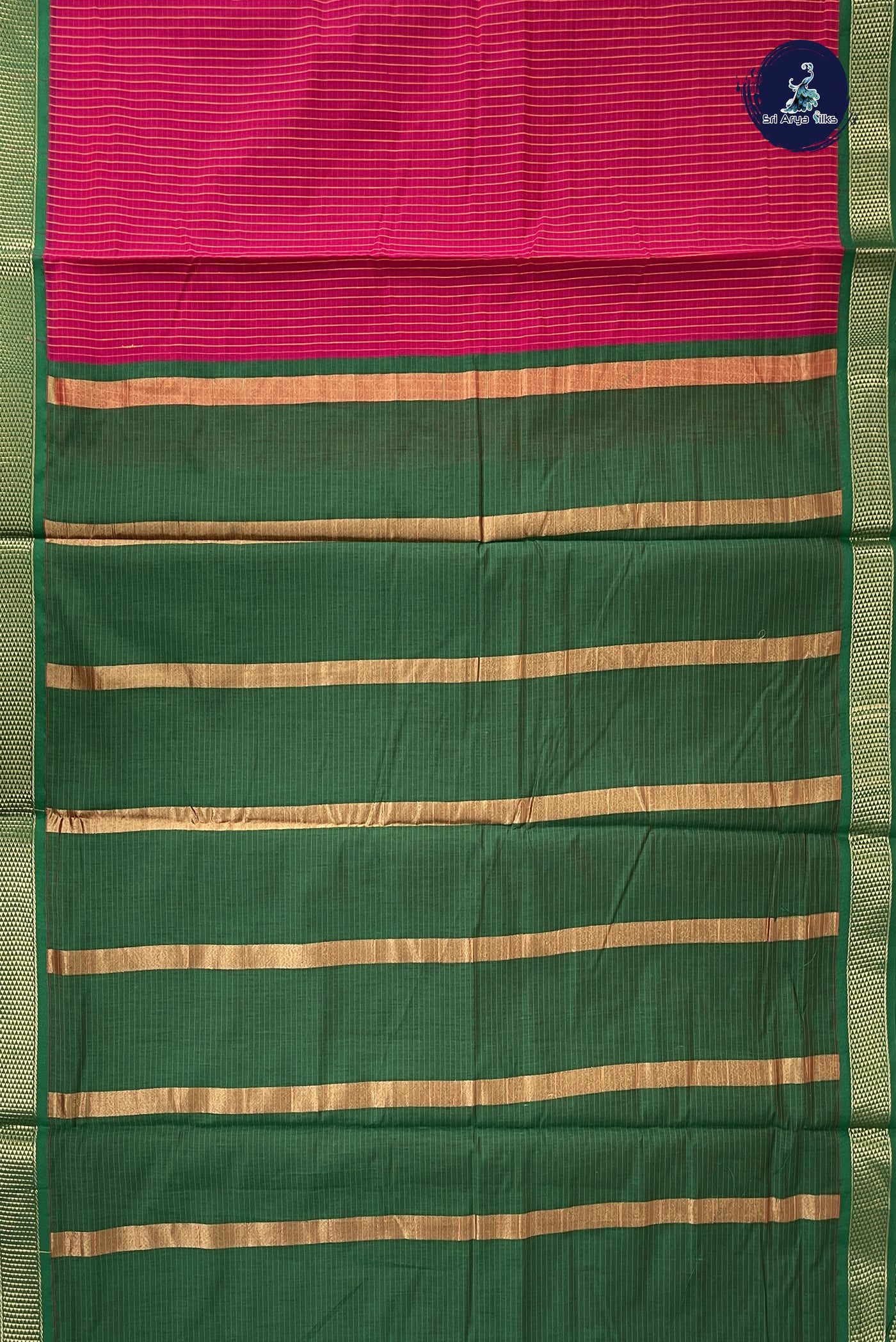Dark Pink Madisar Semi Silk Cotton Saree With Checked Pattern
