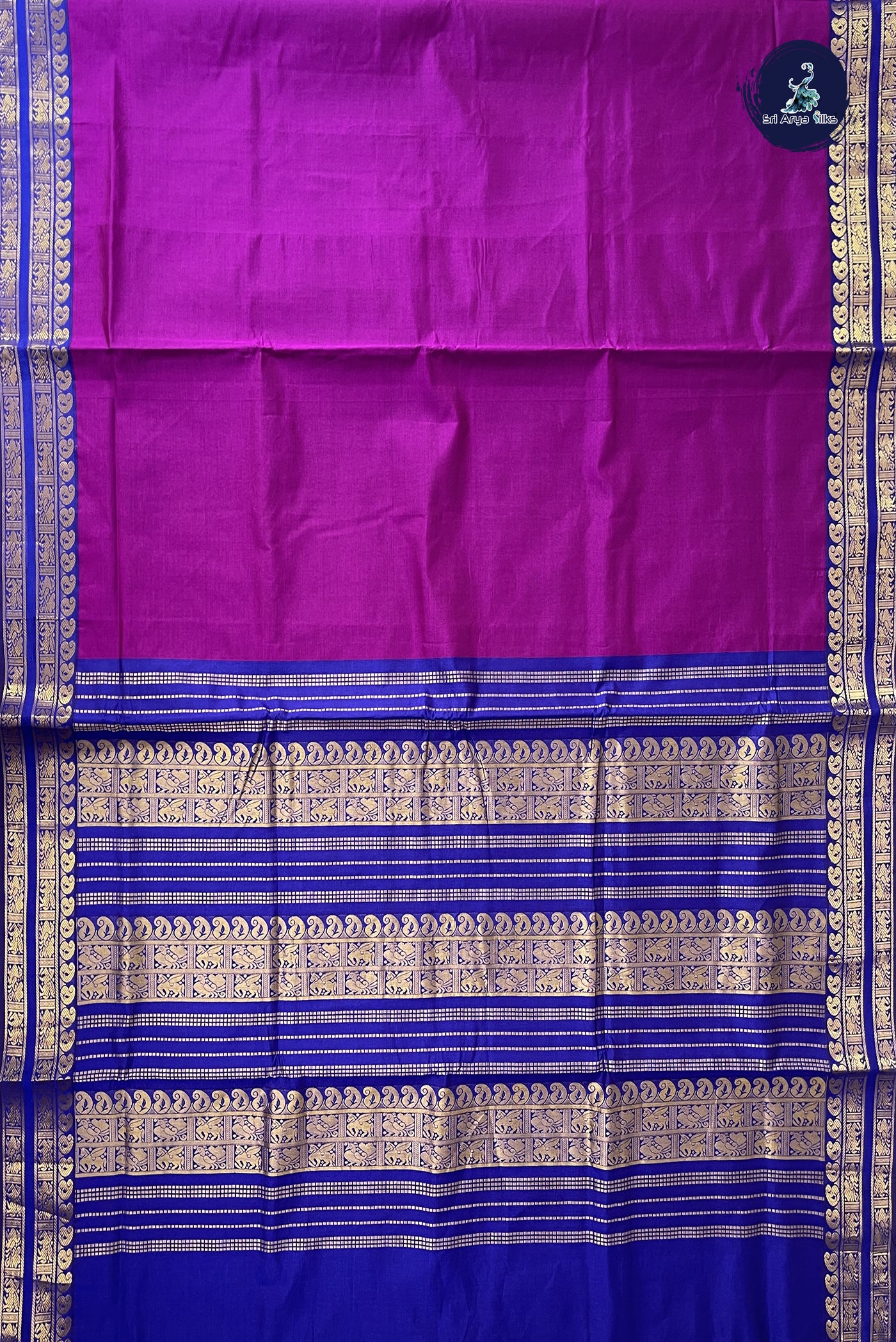 Vadamalli Madisar Semi Silk Cotton Saree With Plain Pattern