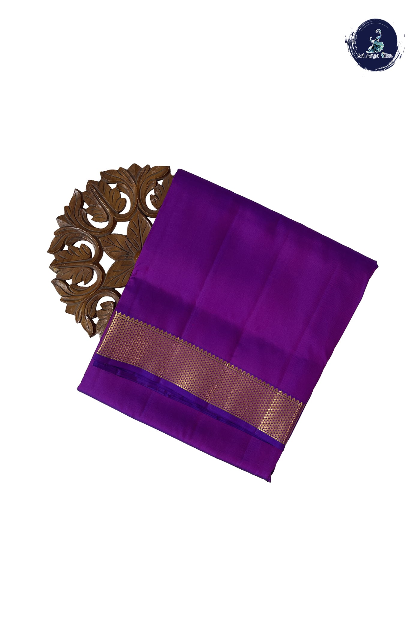 Dual Tone Purple Madisar 10 Yards Silk Saree With Plain Pattern