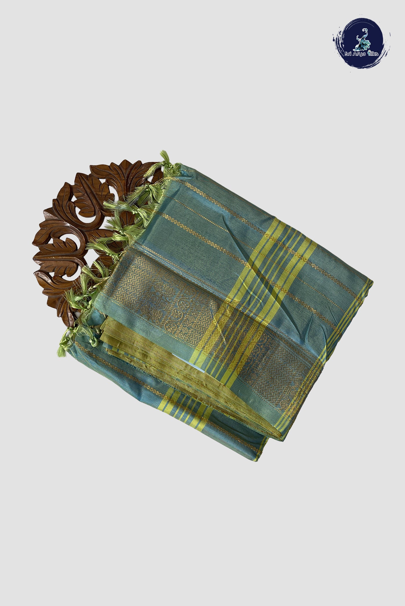 Golden Mustard Vaazhainaar Pattu Madisar Silk Saree With Veldhari Stripes Pattern