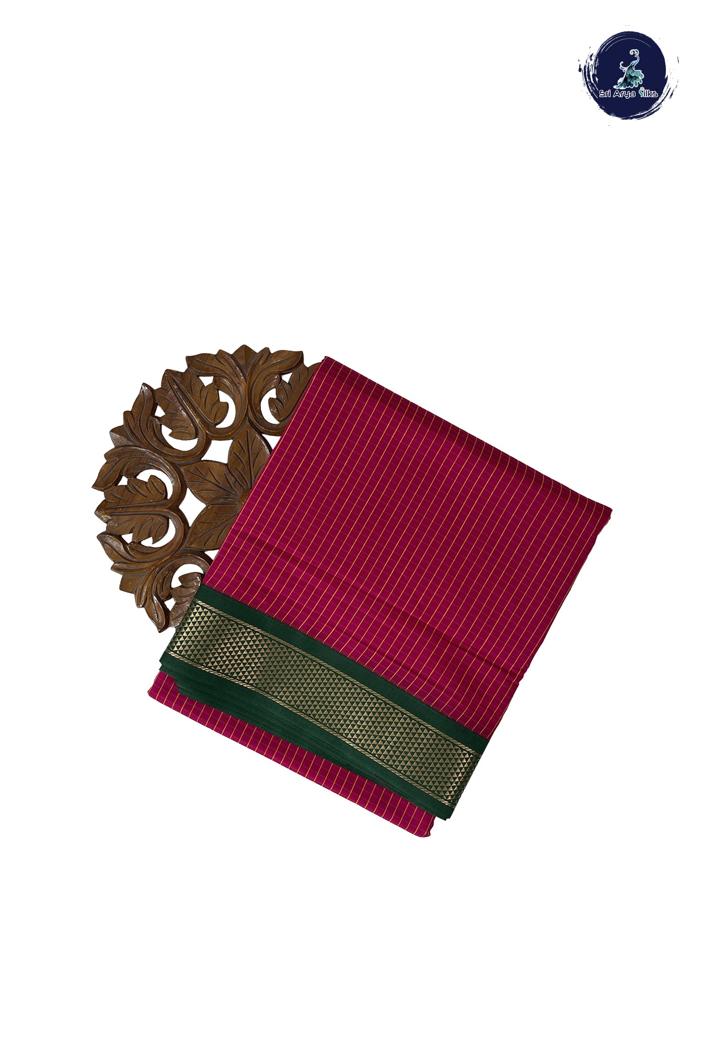 Dark Pink Madisar Semi Silk Cotton Saree With Checked Pattern
