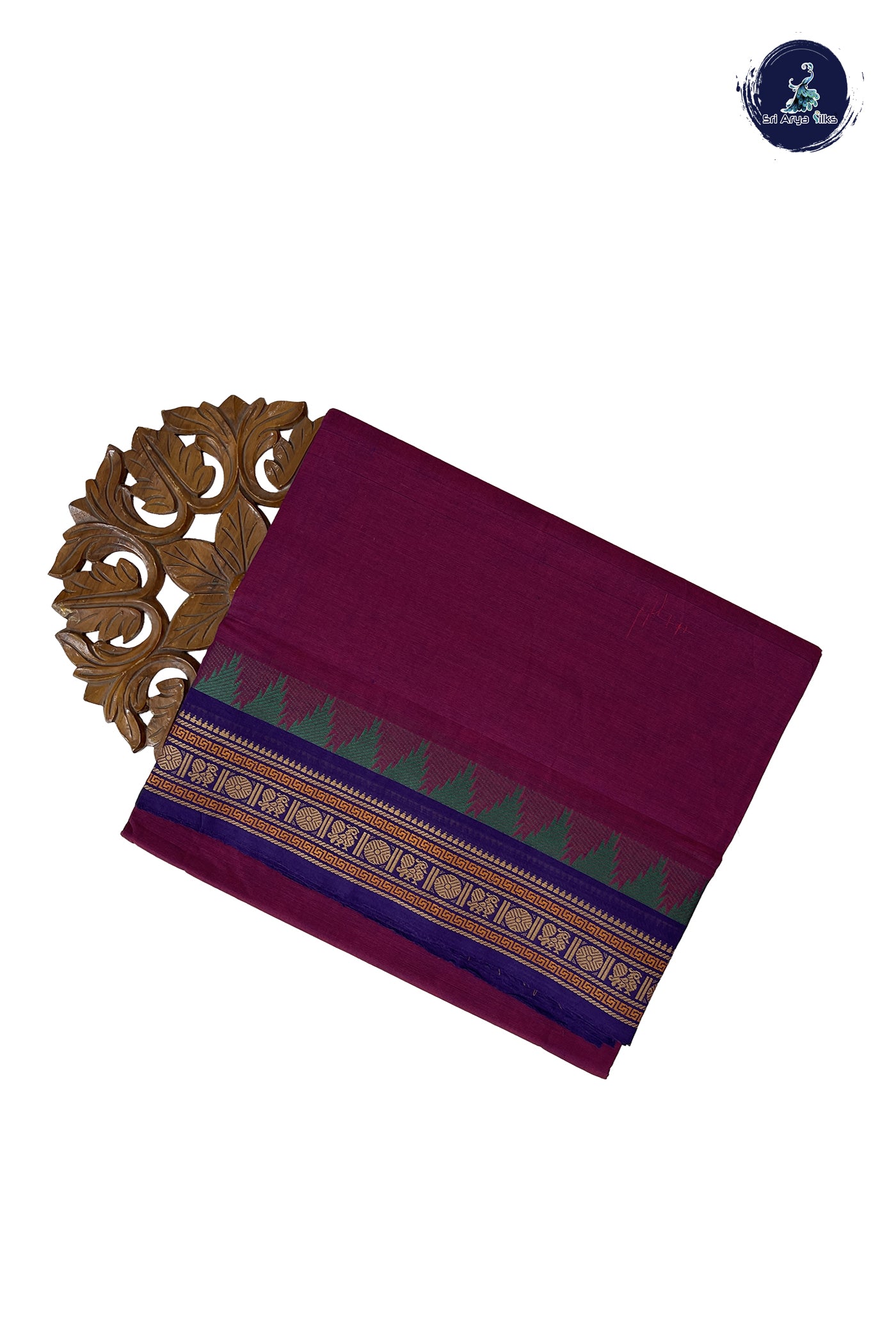 BeetRoot Shade 10 Yards Madisar Cotton Saree With Plain Pattern