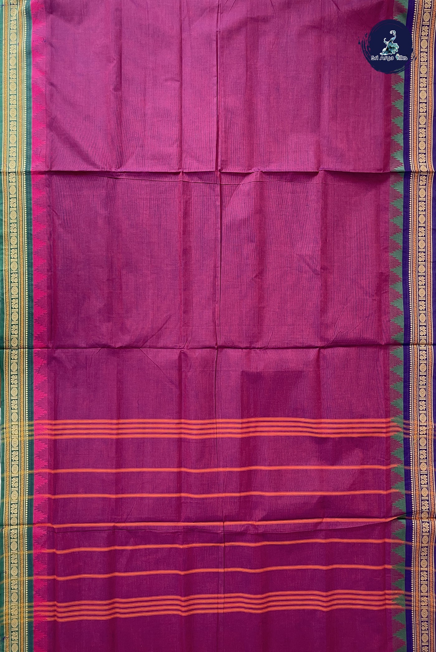 BeetRoot Shade 10 Yards Madisar Cotton Saree With Plain Pattern