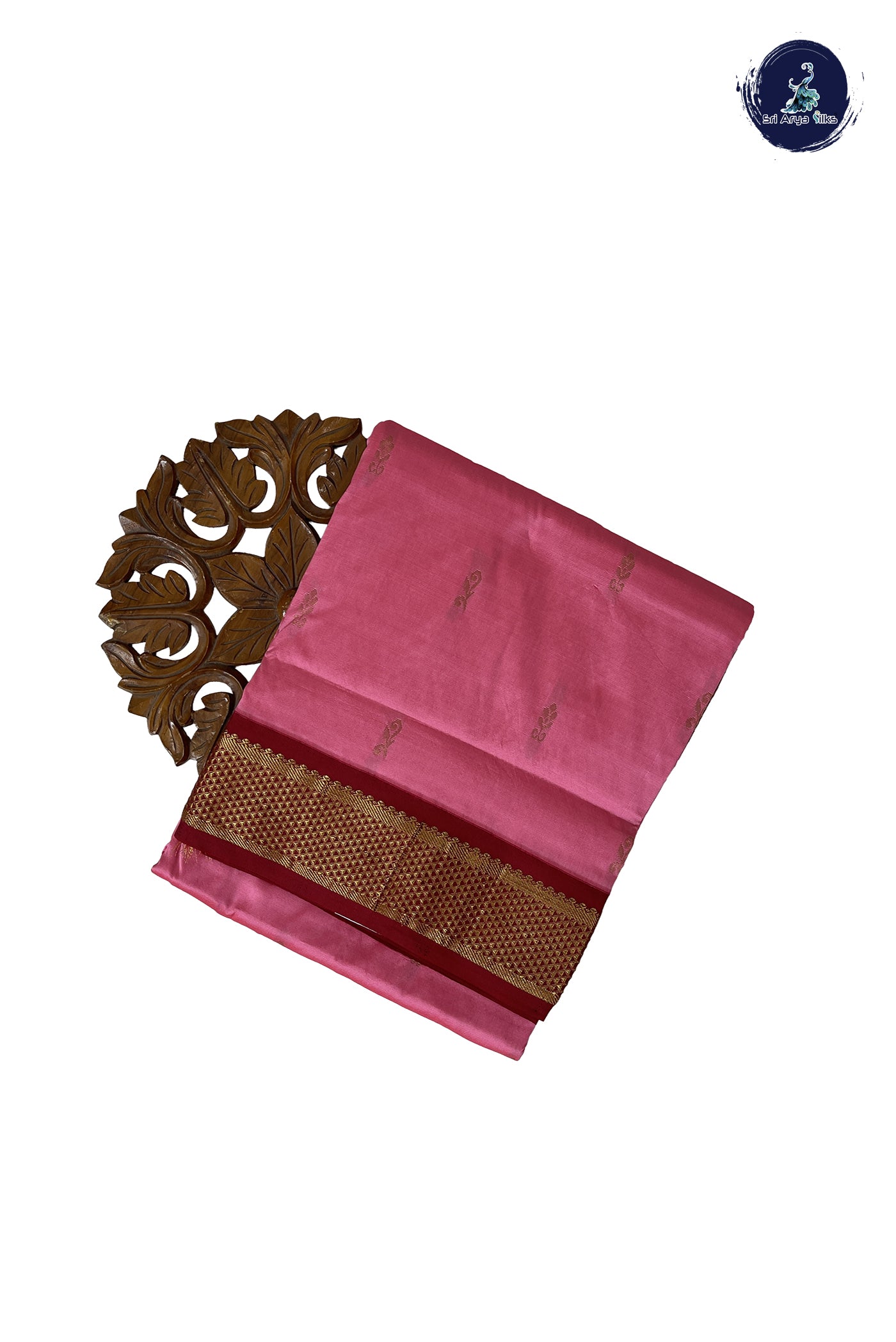Lotus Pink Madisar Semi Silk Saree With Zari Buttas Pattern