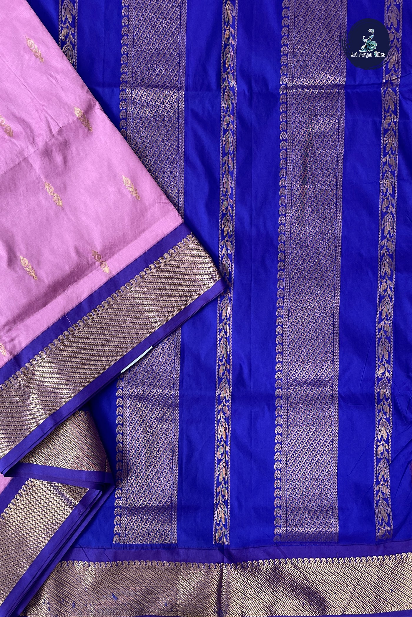 Onion Pink Madisar Semi Silk Saree With Zari Buttas Pattern